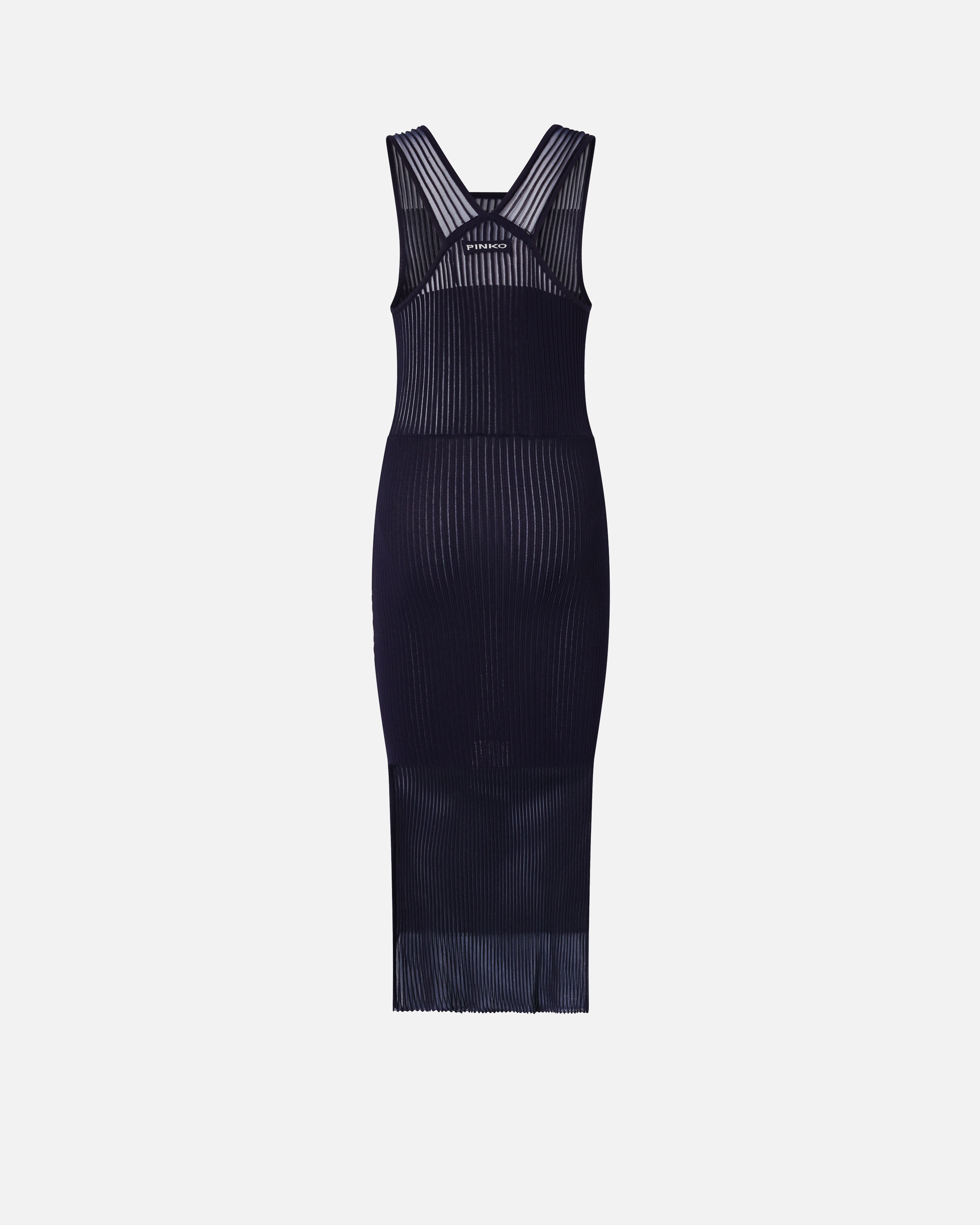 FITTED MIDI DRESS WITH TRANSPARENT RIBS - 6