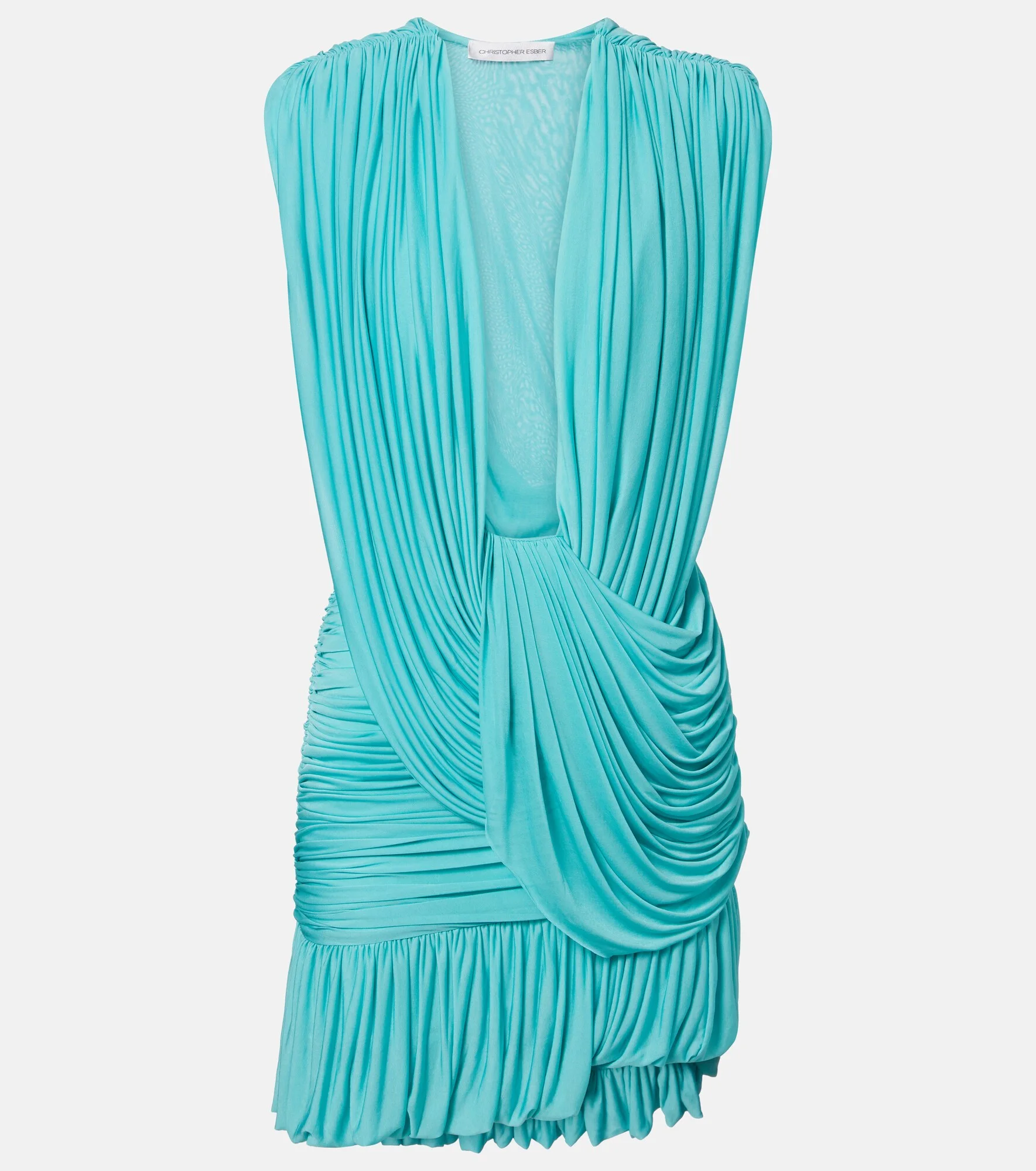Ripple draped jersey minidress - 1