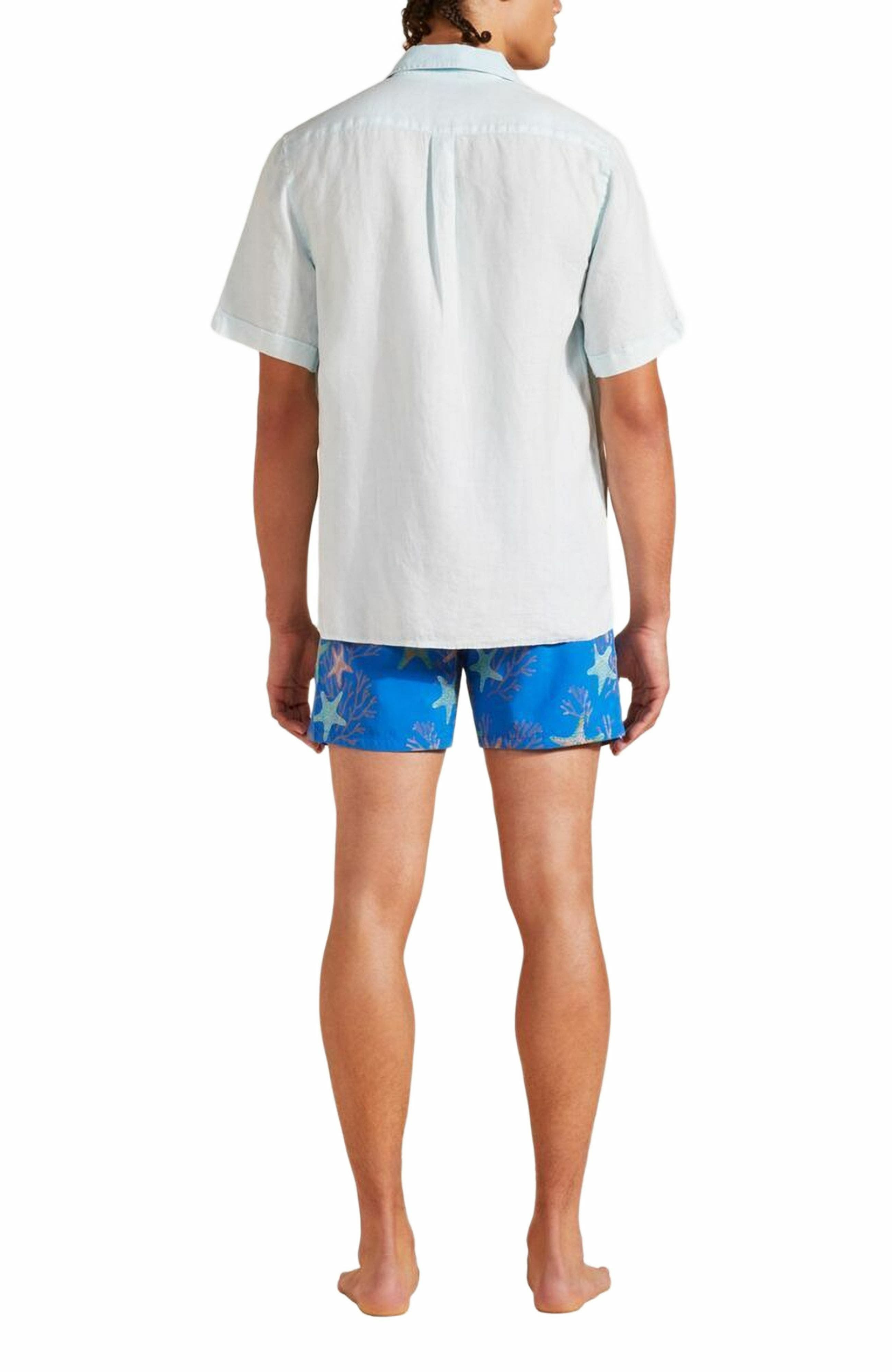 Vilebrequin Men's Bowling Linen Mineral Dye Shirt in Thalassa at Nordstrom - 4