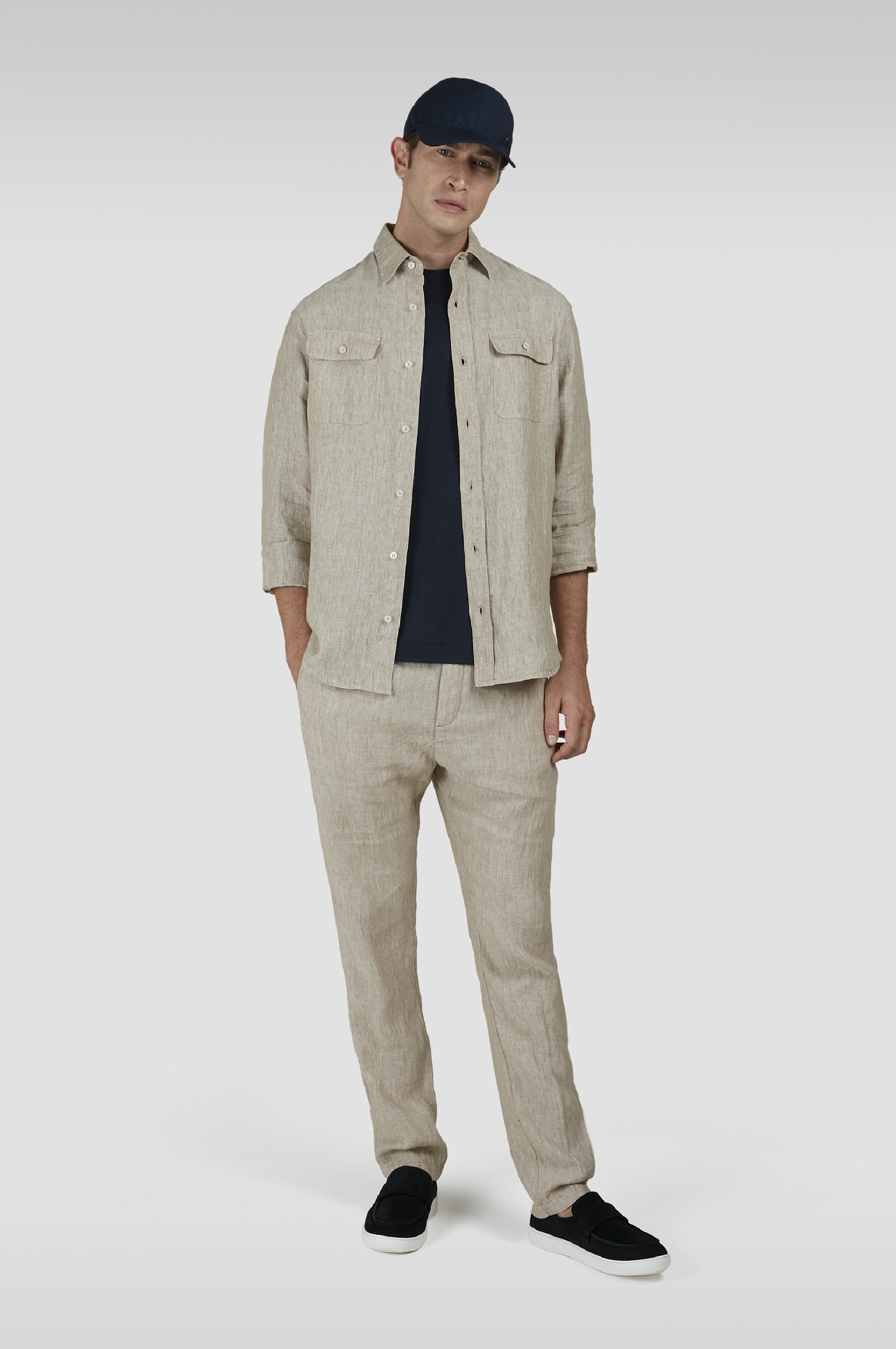 LINEN CHINO PANTS WITH DRAWSTRING - 2