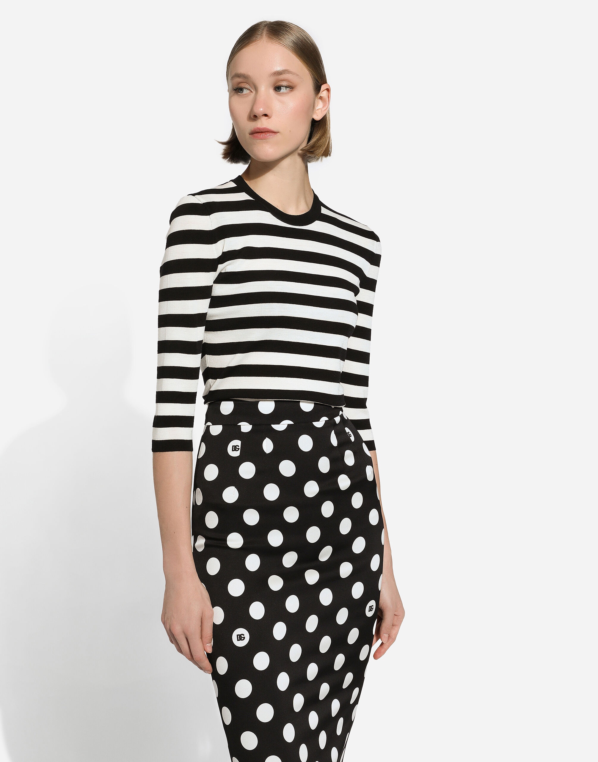 Wool sweater in inlaid stripes - 4