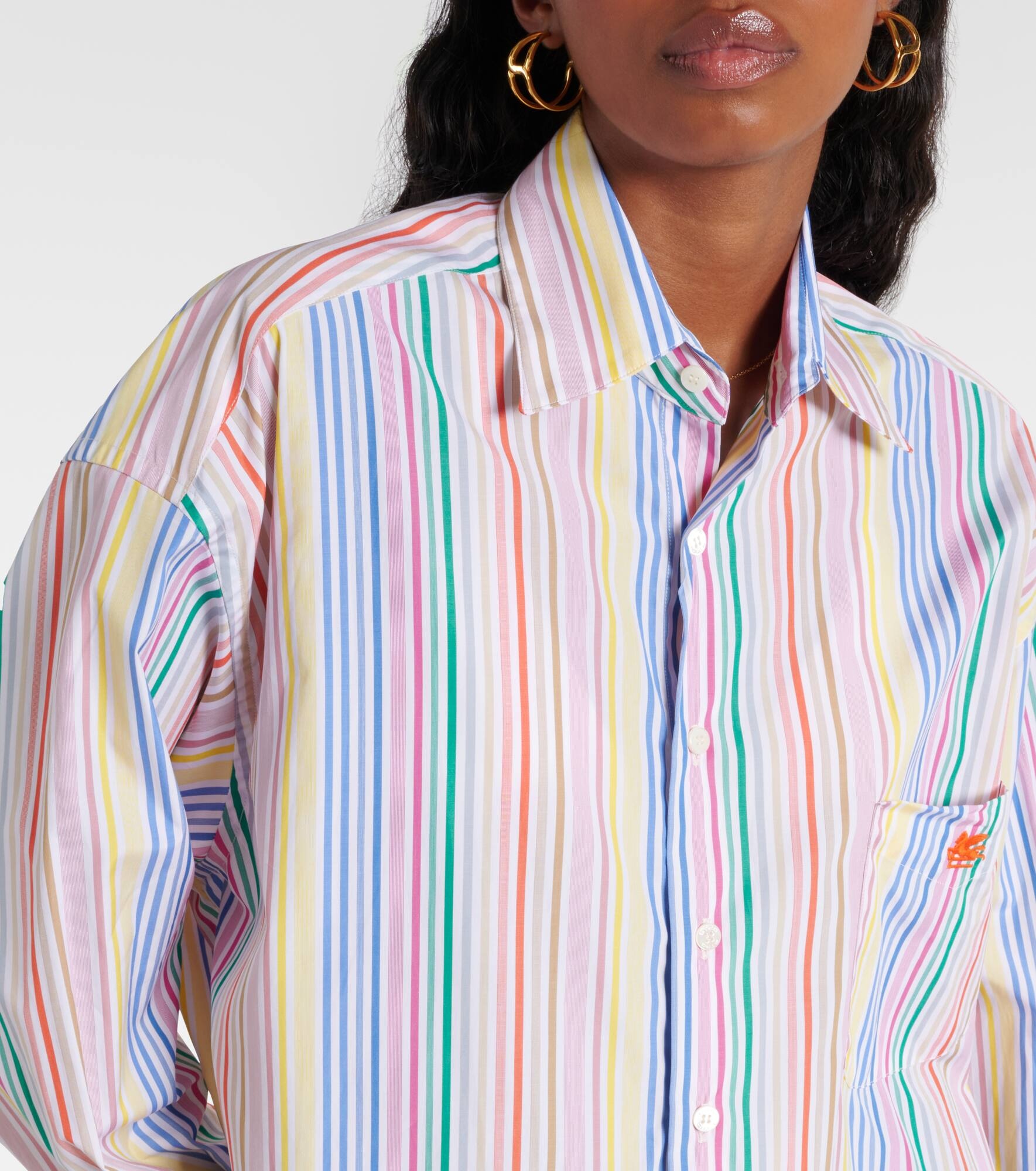 Oversized striped cotton shirt - 4