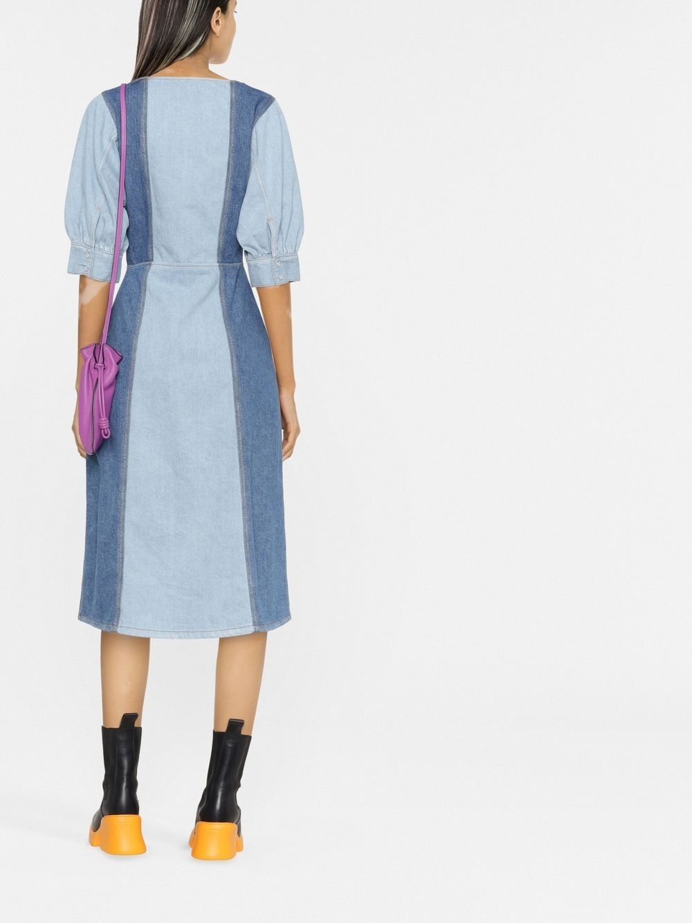 panelled midi organic cotton dress - 4