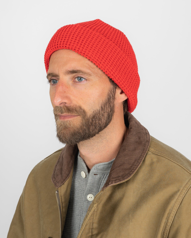 ROTOTO® ROTOTO - COTTON WAFFLE KNIT WATCH CAP - RED outlook