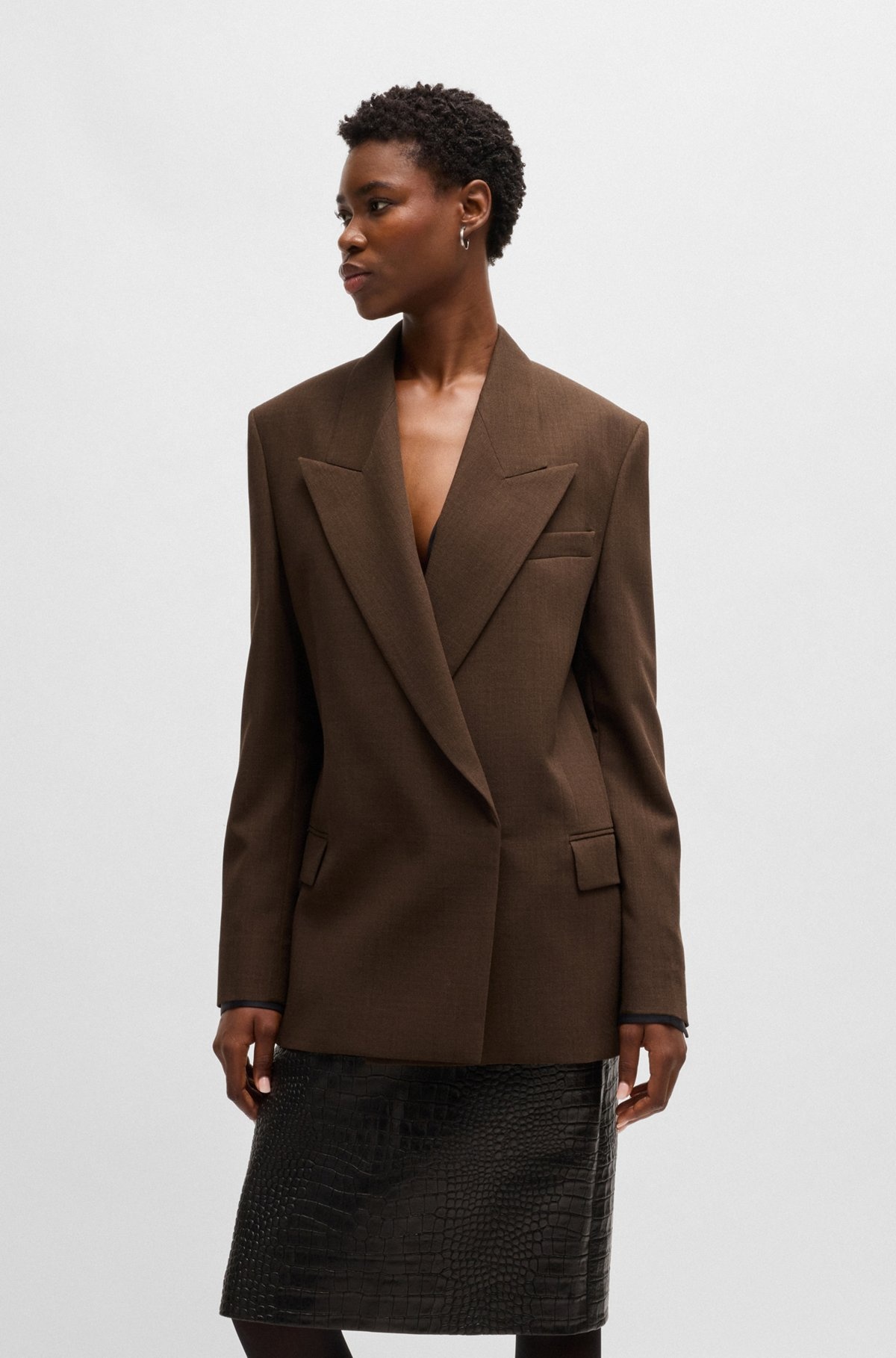 REAR-ZIP BLAZER IN MELANGE VIRGIN WOOL - 2