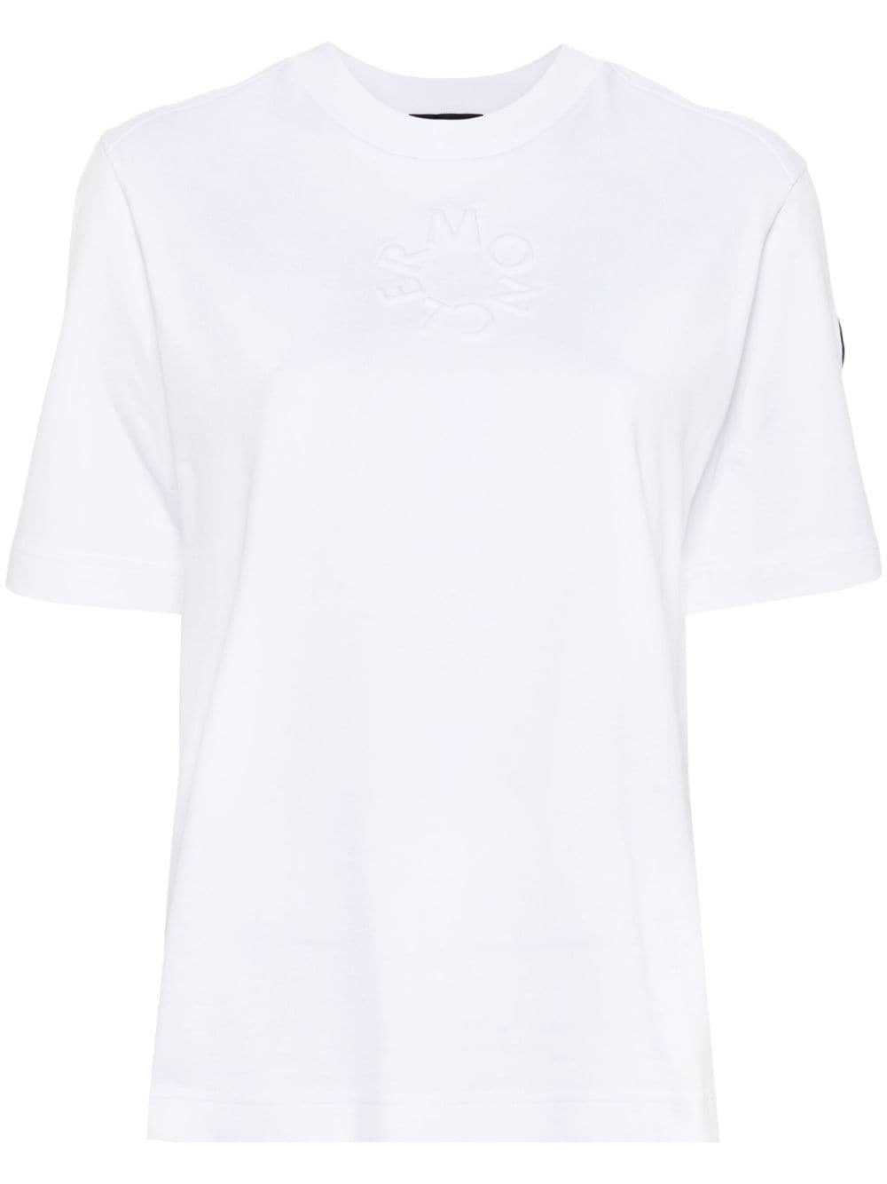 logo-embossed cotton T-shirt - 1