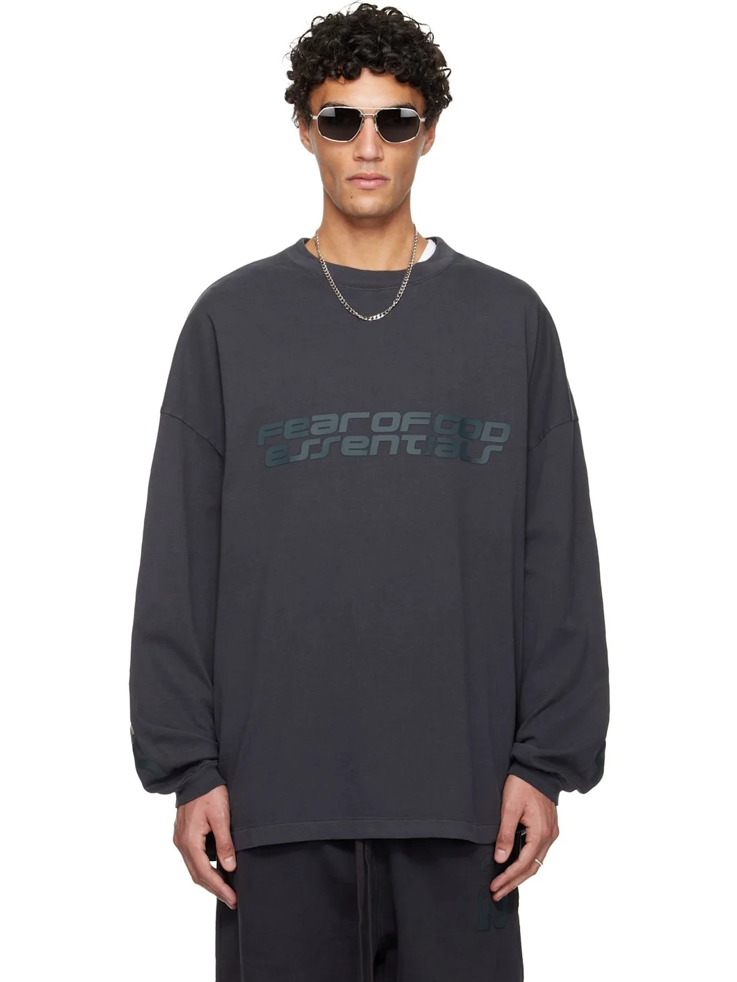 Gray Holiday 90s Long Sleeve T-shirt - 1