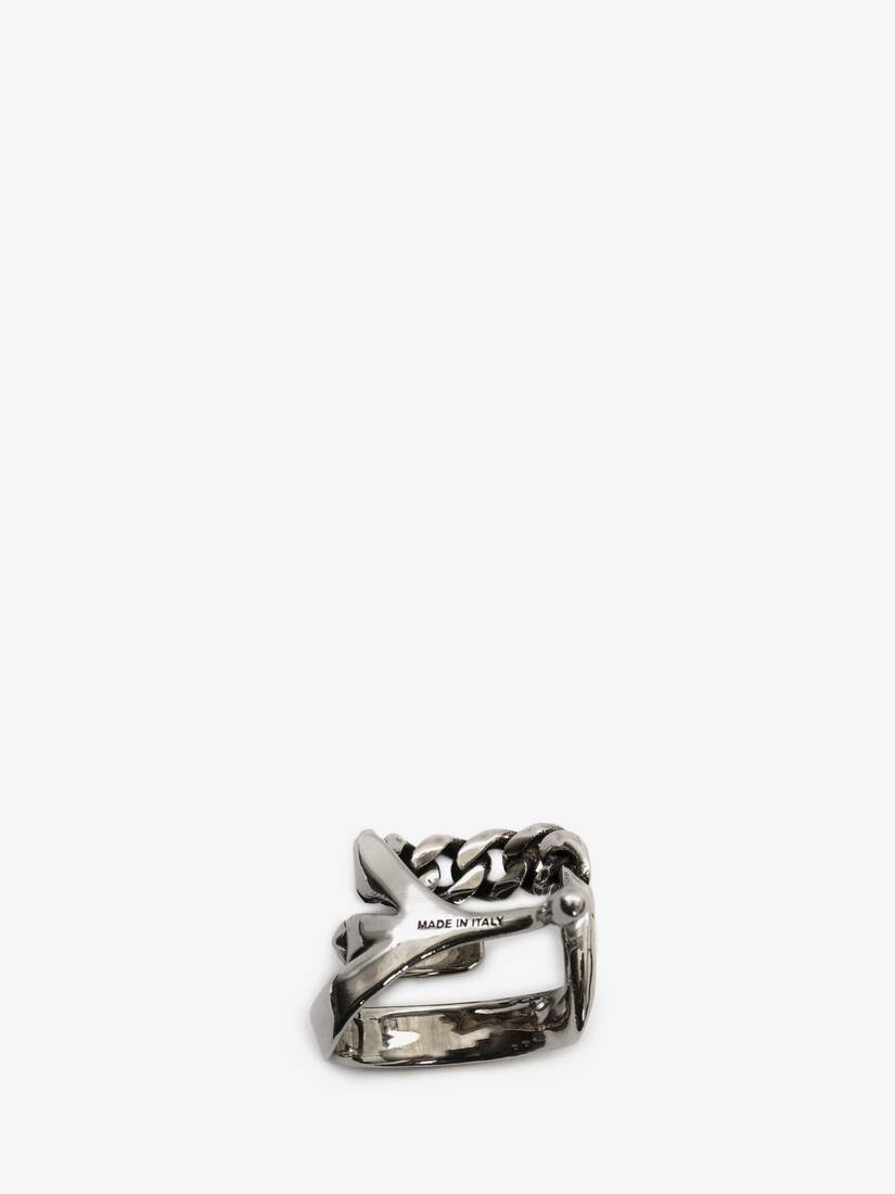 Punk Stud Ear Cuff in Antique Silver - 3