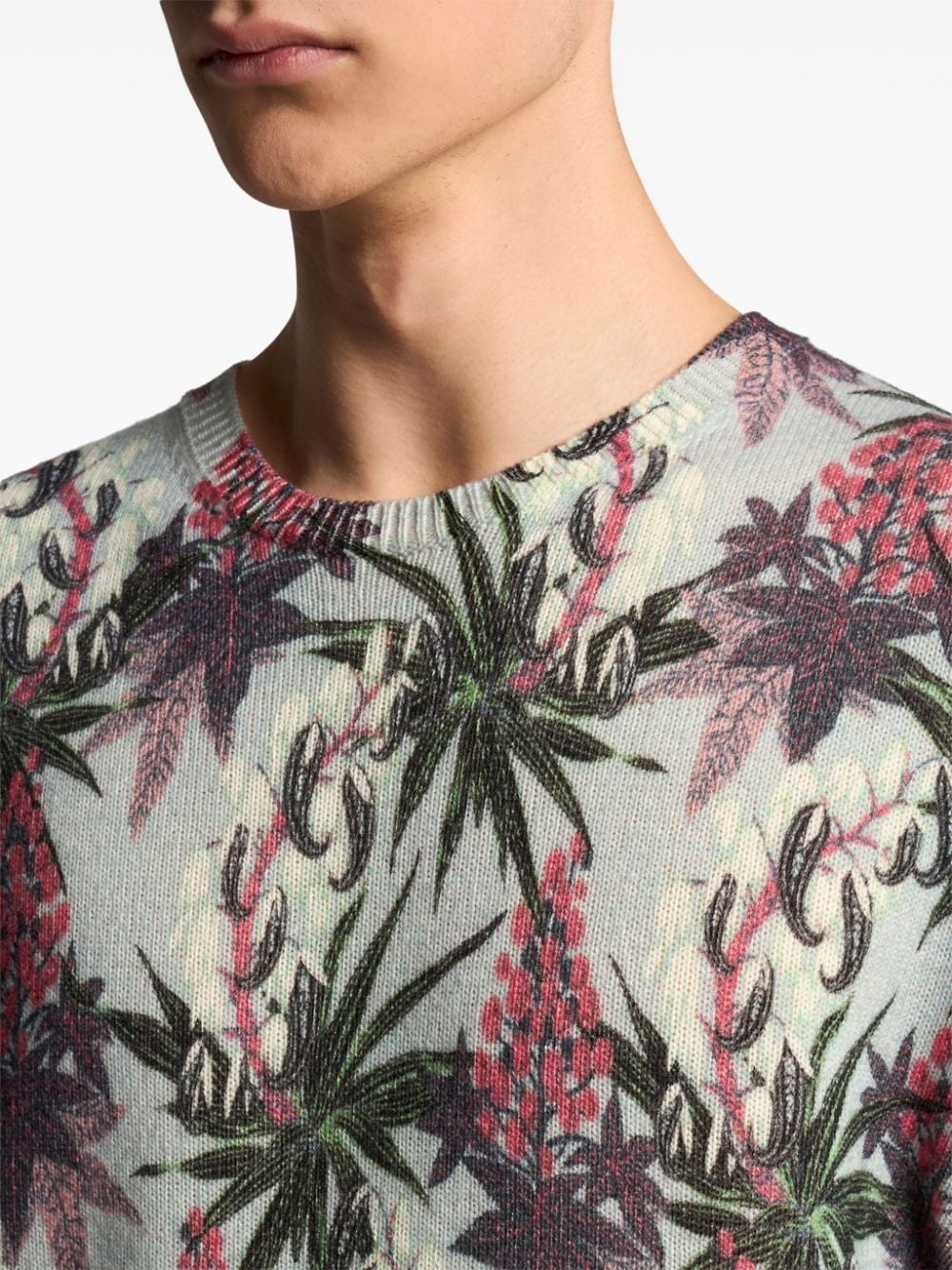 floral intarsia-knit jumper - 5