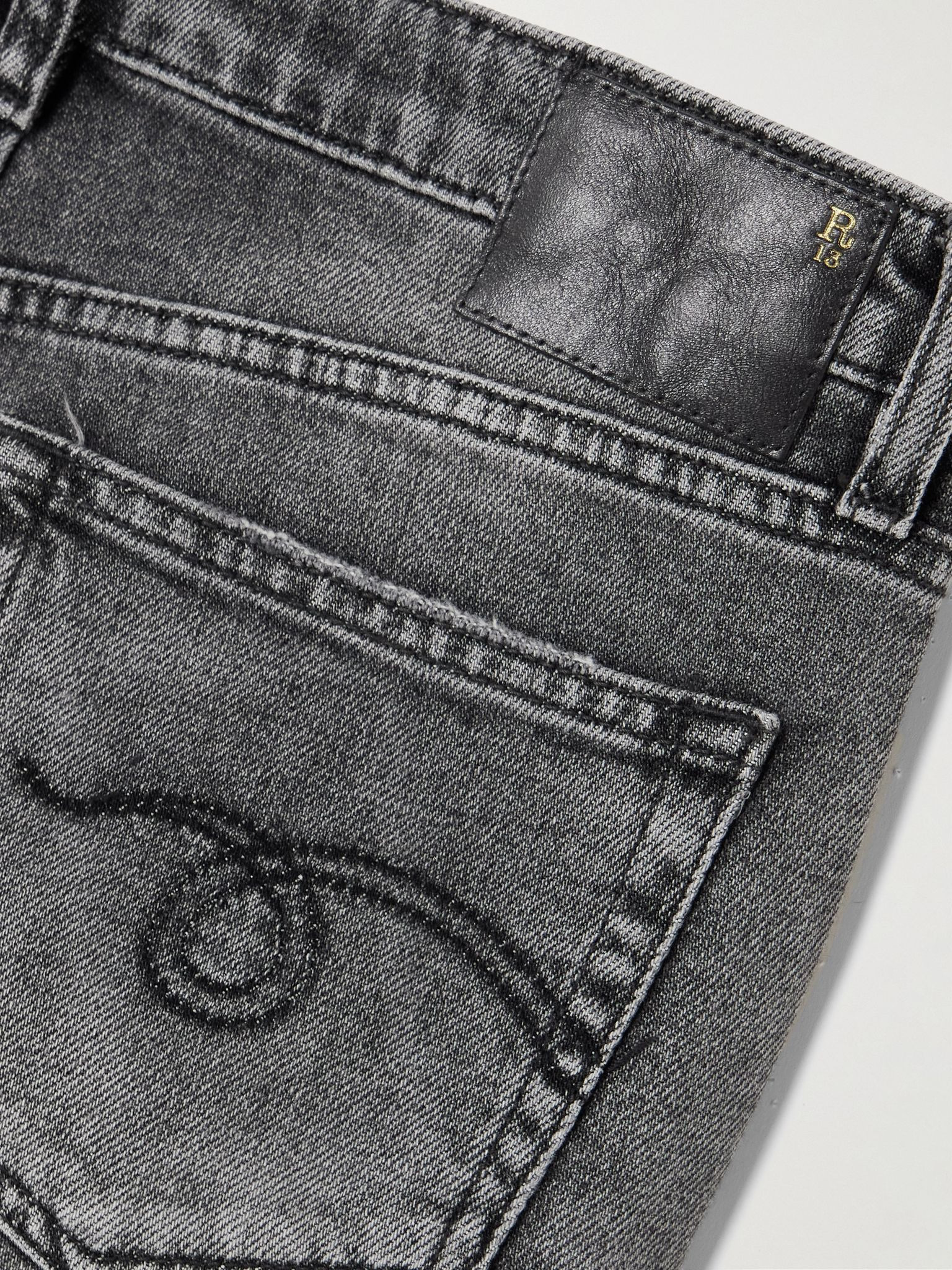 Boy cropped distressed low-rise slim-leg jeans Gray - 6
