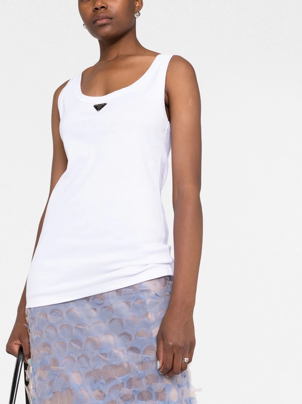 logo-plaque sleeveless vest top - 5