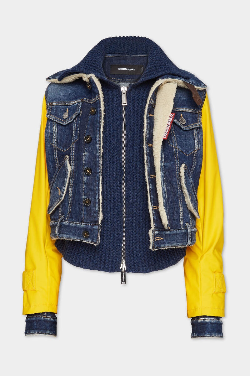 DARK EASY RIPPED WASH FISHERMAN JEAN JACKET - 1