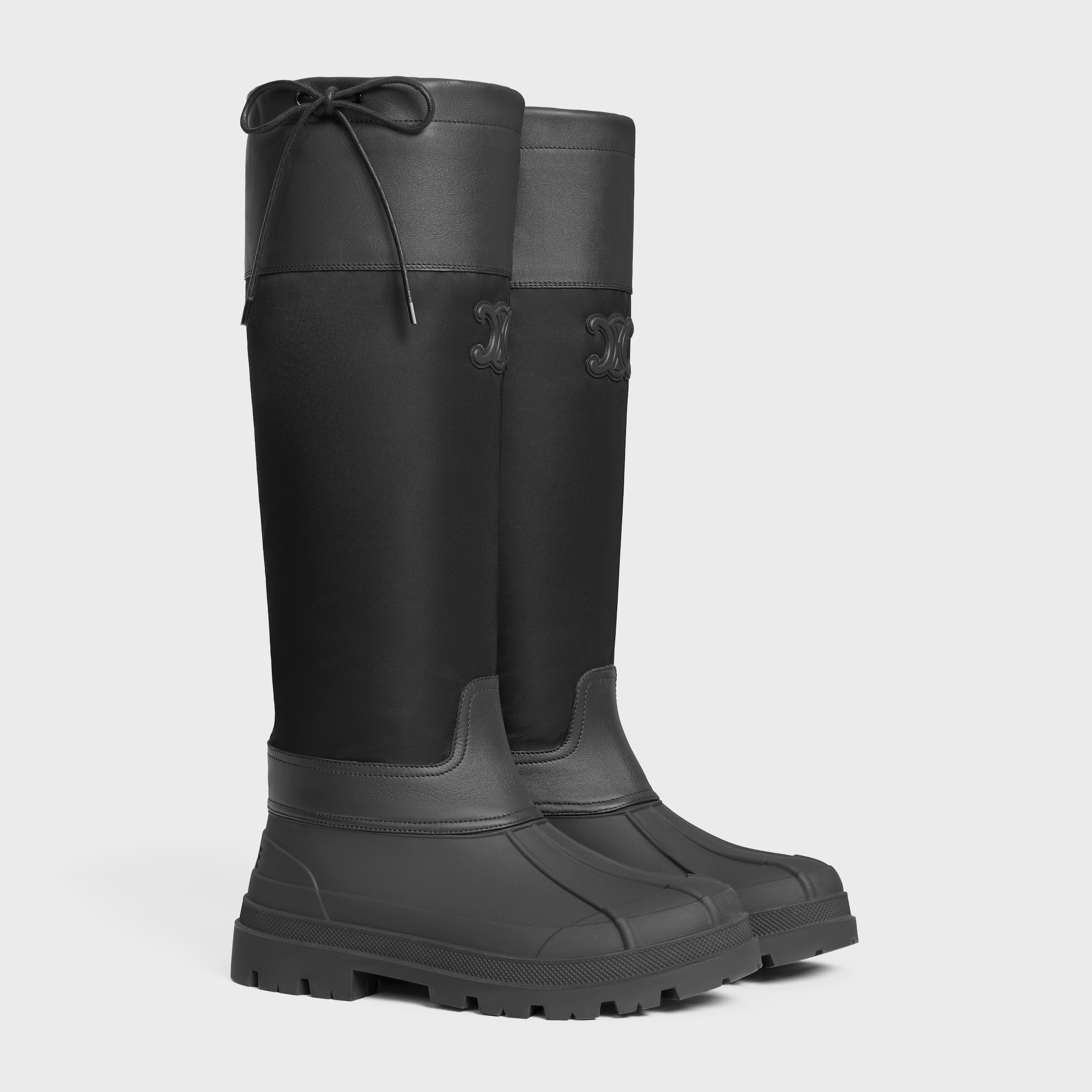 celine riley HIGH BOOT IN Nylon and Calfskin - 2