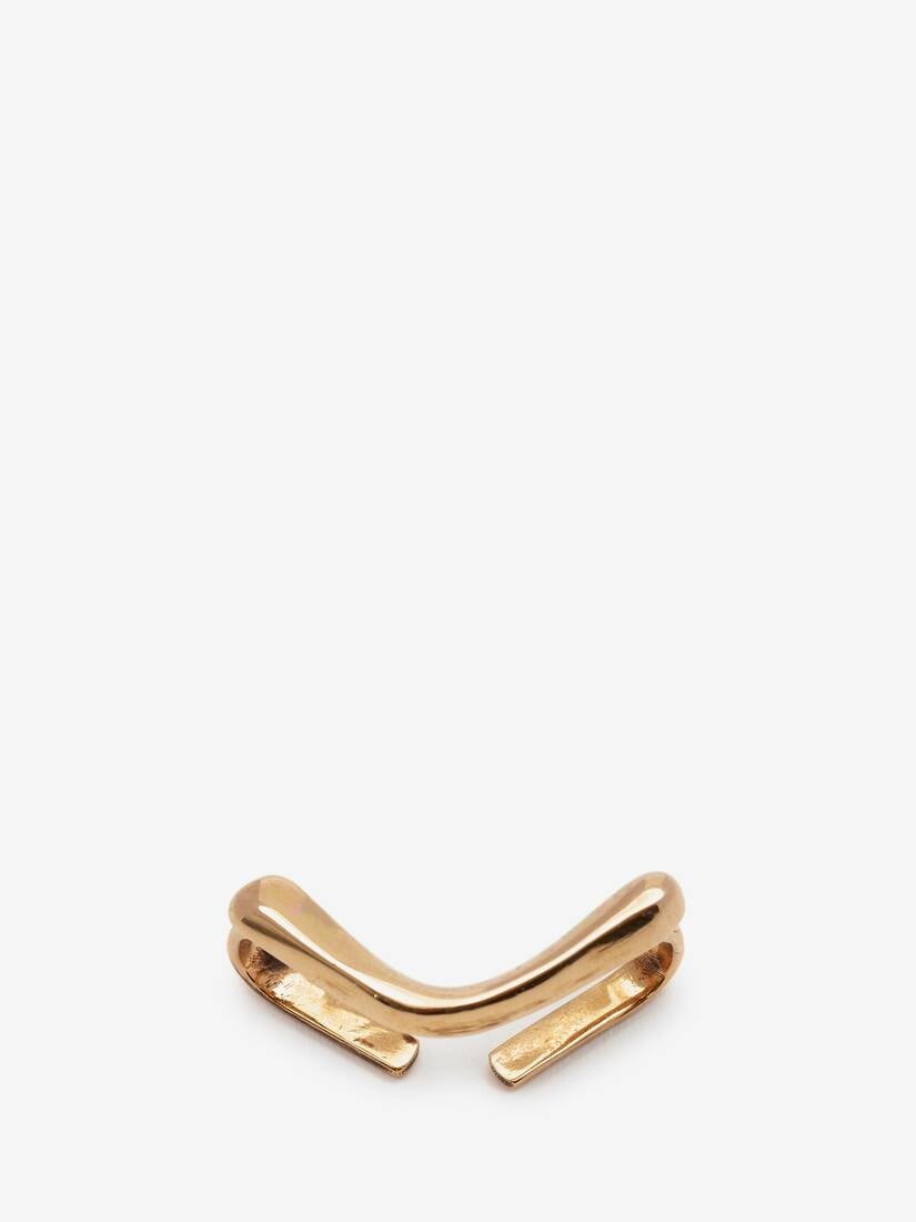 Mini Top Bar Ear Cuff in Antique Gold - 2