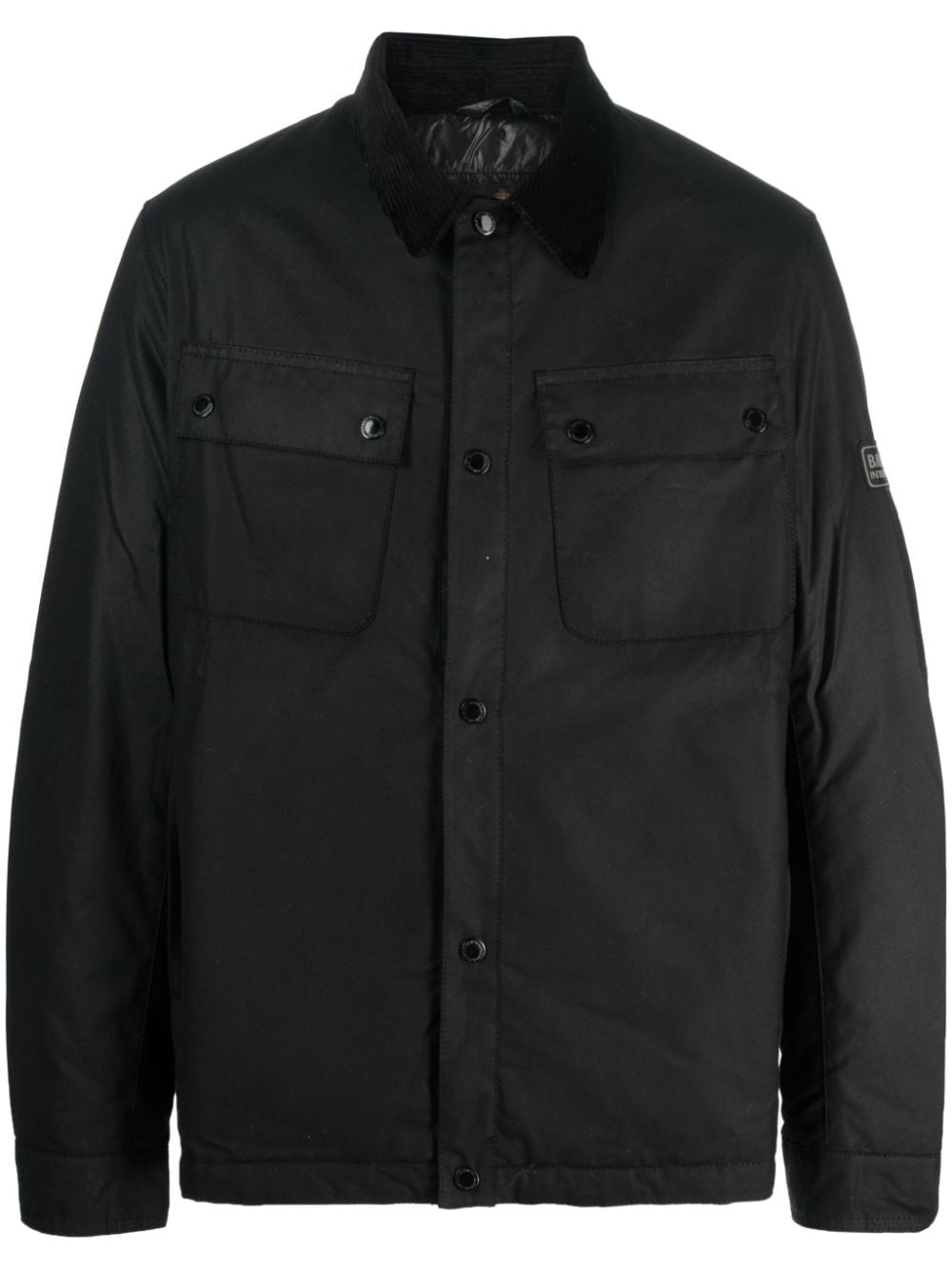 corduroy-collar wax jacket - 2