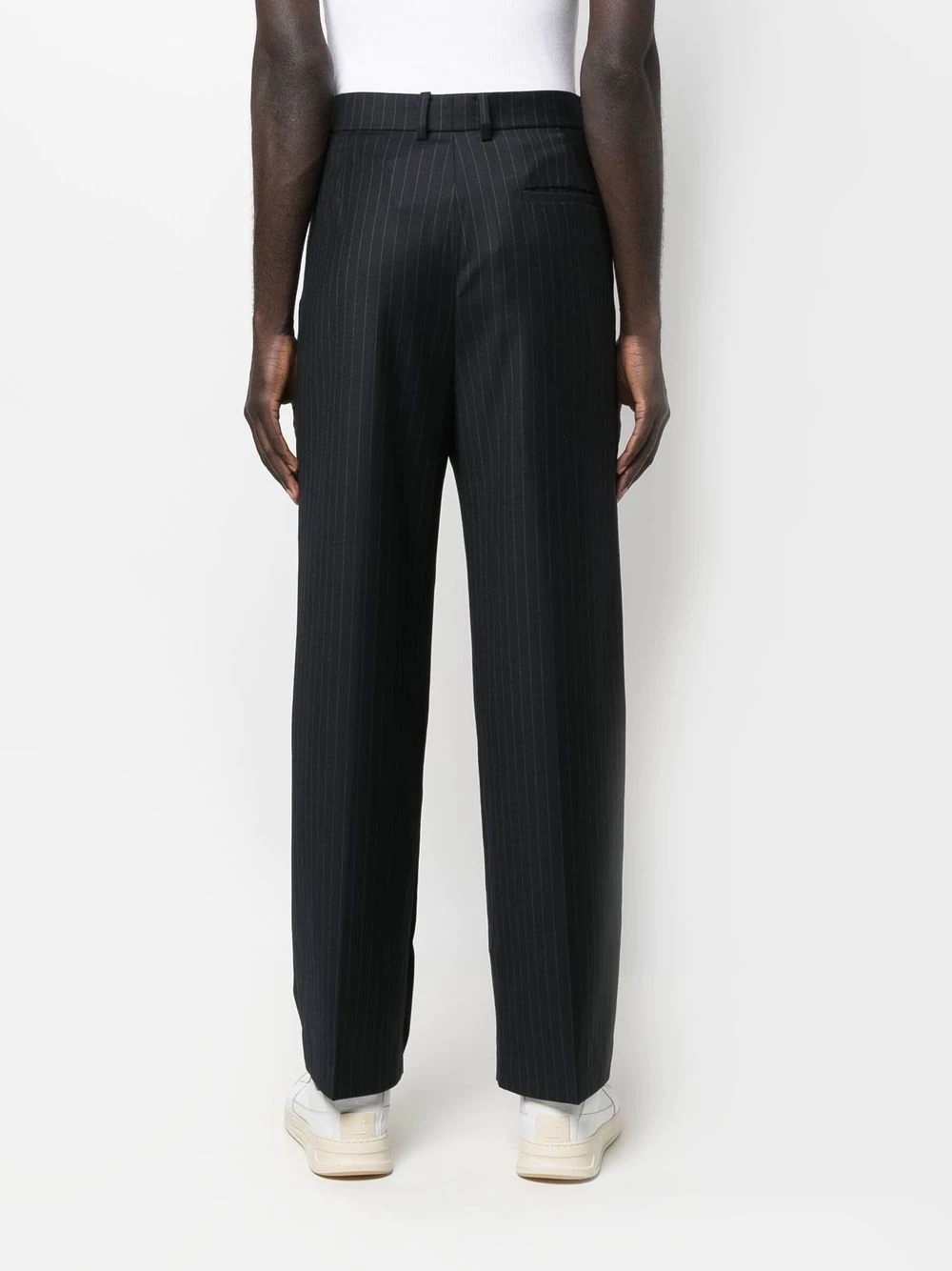 pinstripe-panelled straight-leg trousers - 4