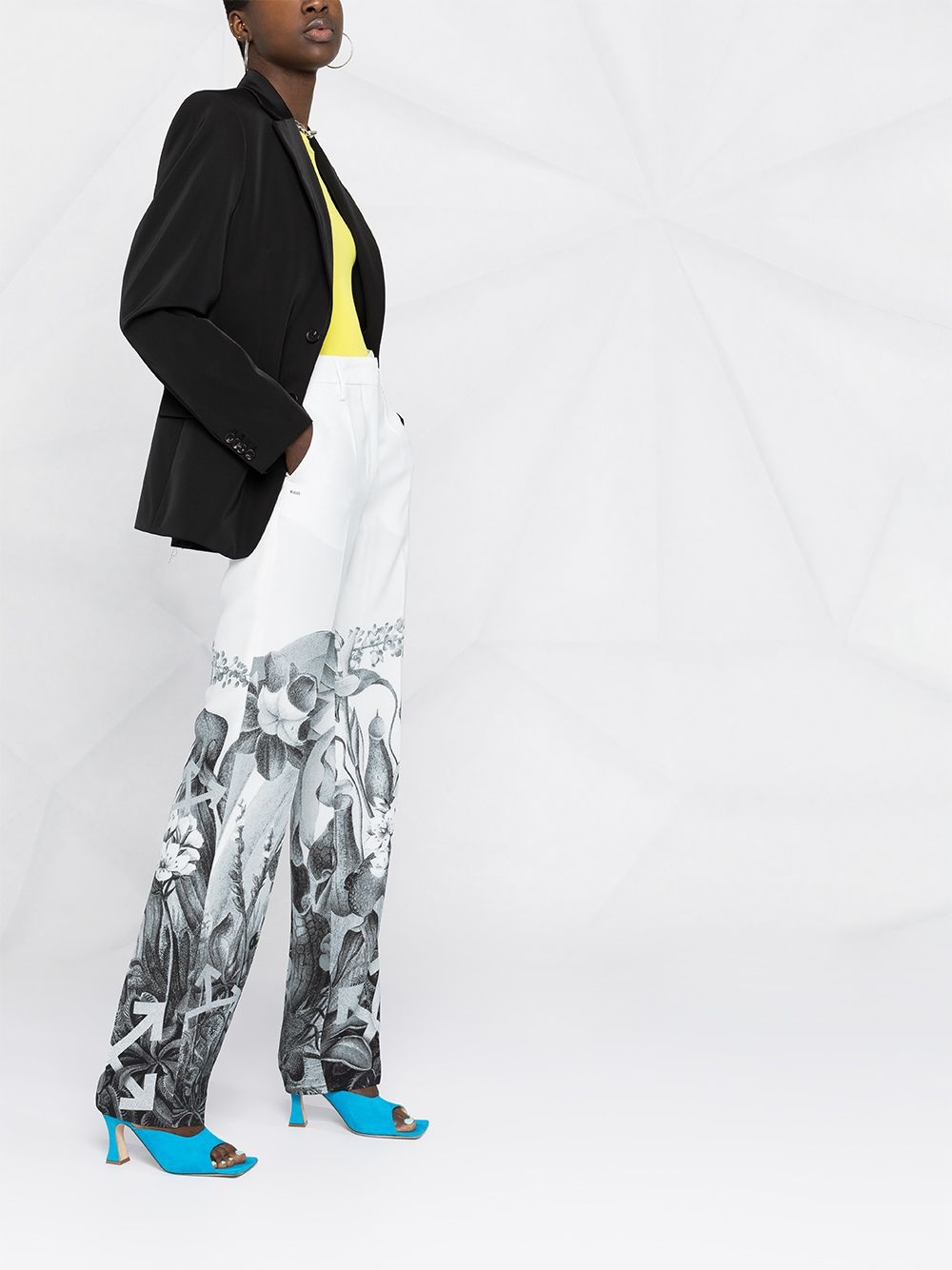 Botanical print straight-leg trousers - 6