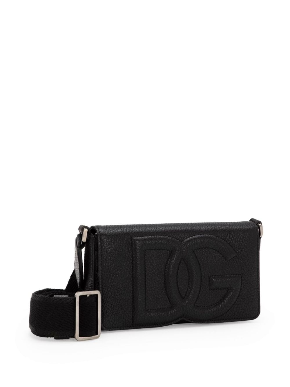 logo-embossed leather messenger bag - 5