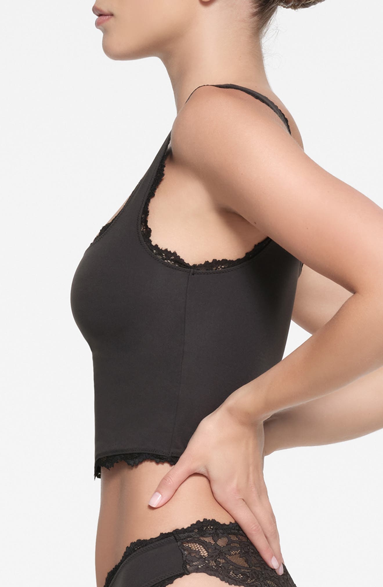 SKIMS Fits Everybody Lace Tank in Onyx at Nordstrom - 3