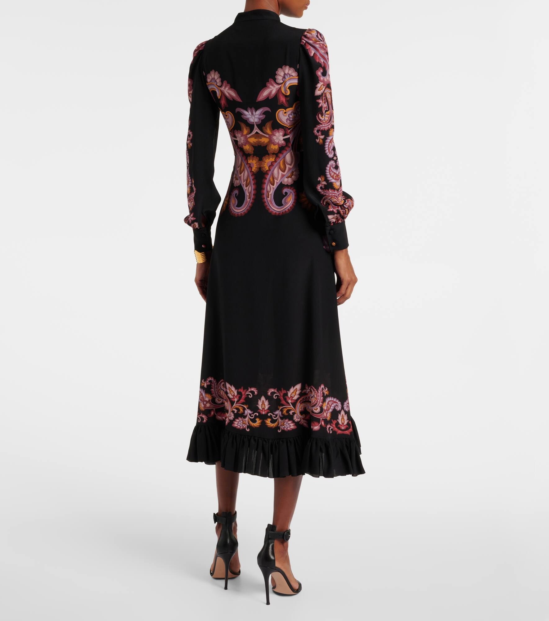 Paisley silk midi dress - 3