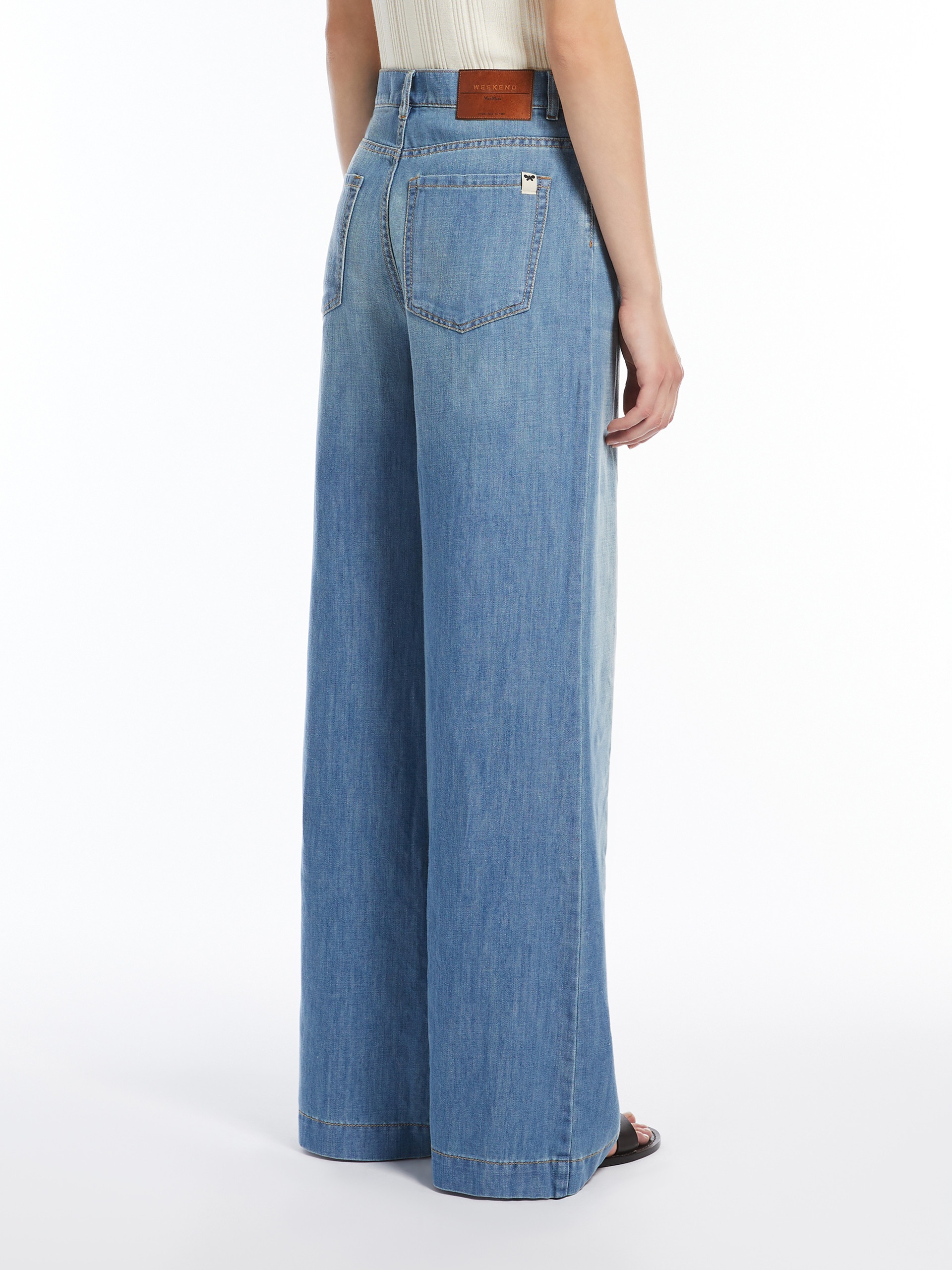 VOLPINO Linen and cotton denim jeans - 4