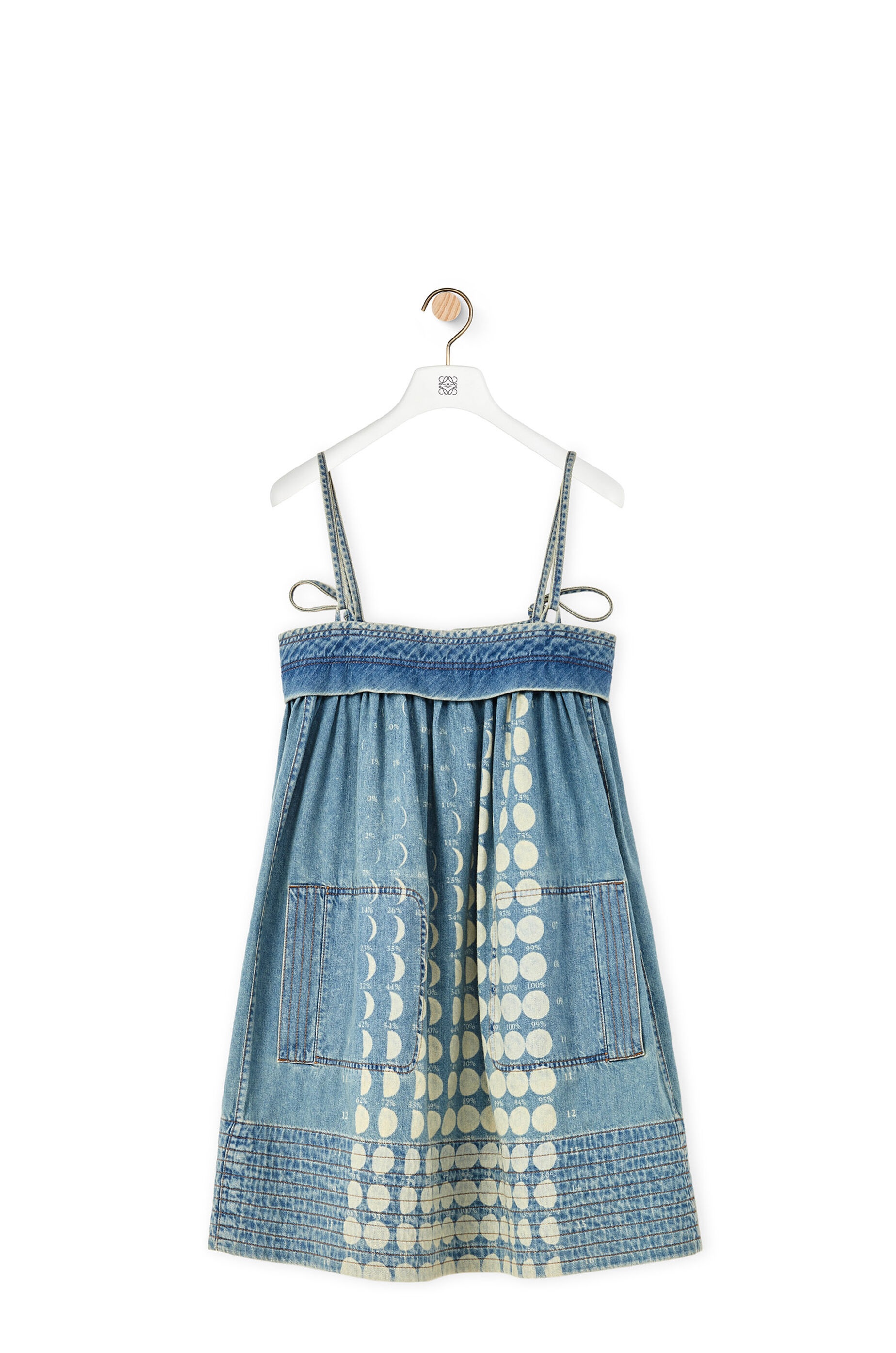 Moon strappy dress in denim - 1