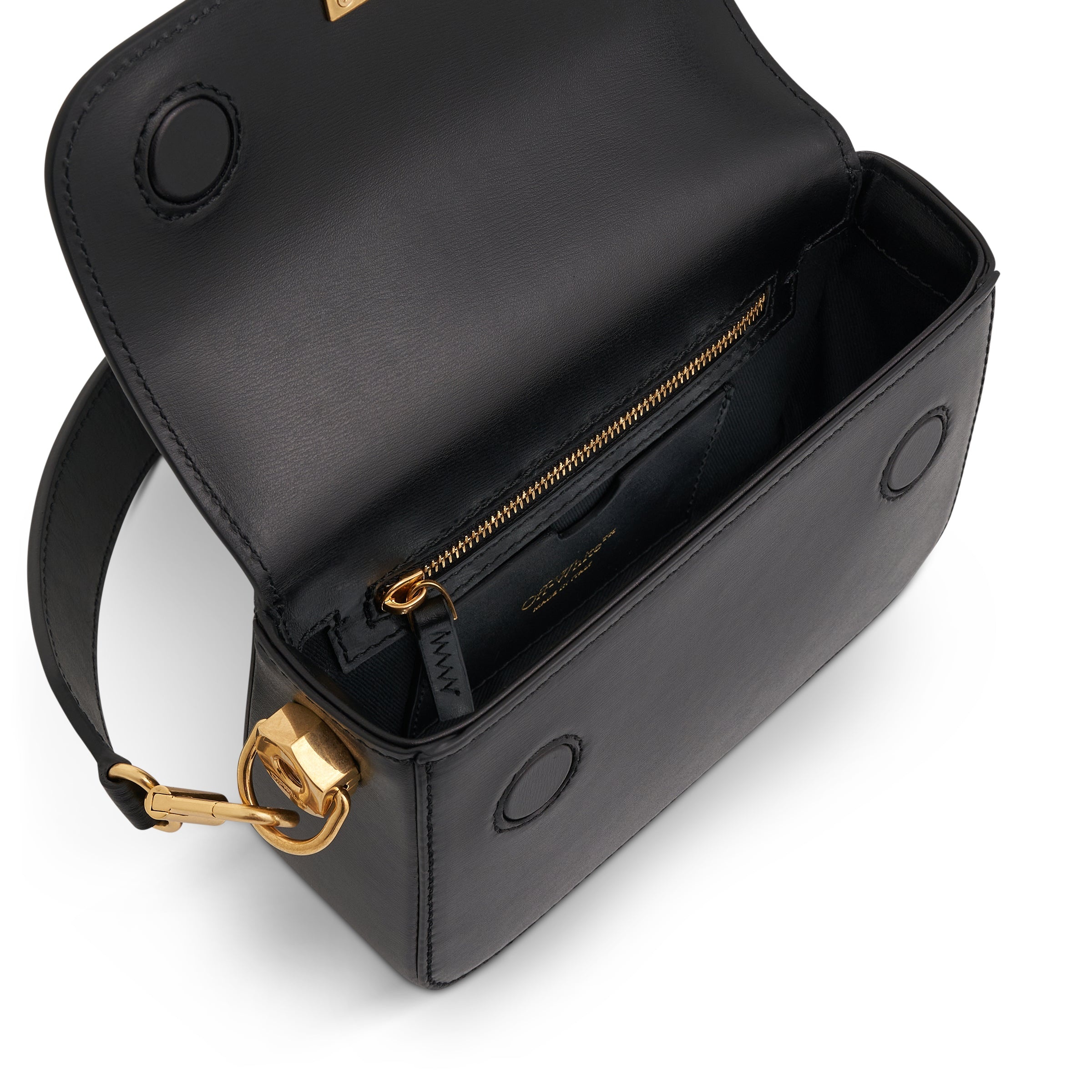 Plain Binder Small Shoulder Bag in Black - 4
