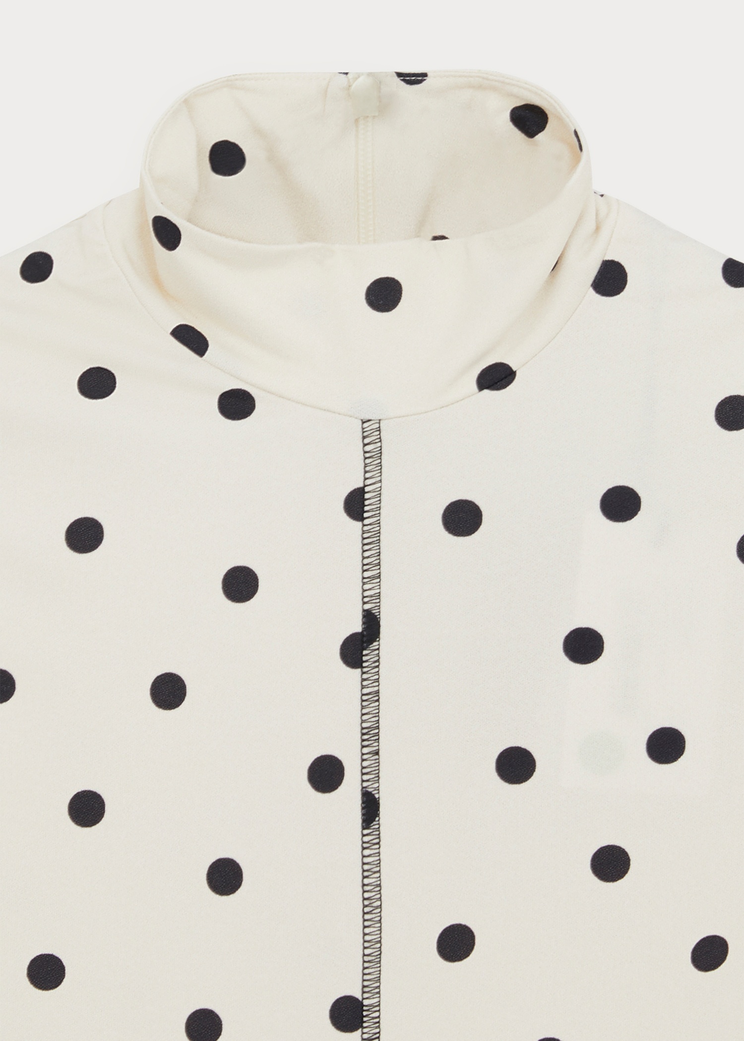 Women's Ecru Funnel Neck Polka Dot Vest Top - 2