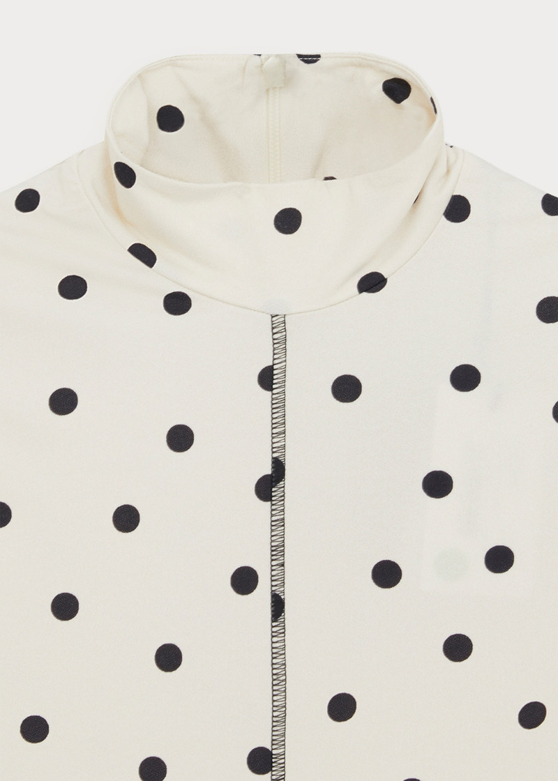 Paul Smith Women's Ecru Funnel Neck Polka Dot Vest Top outlook