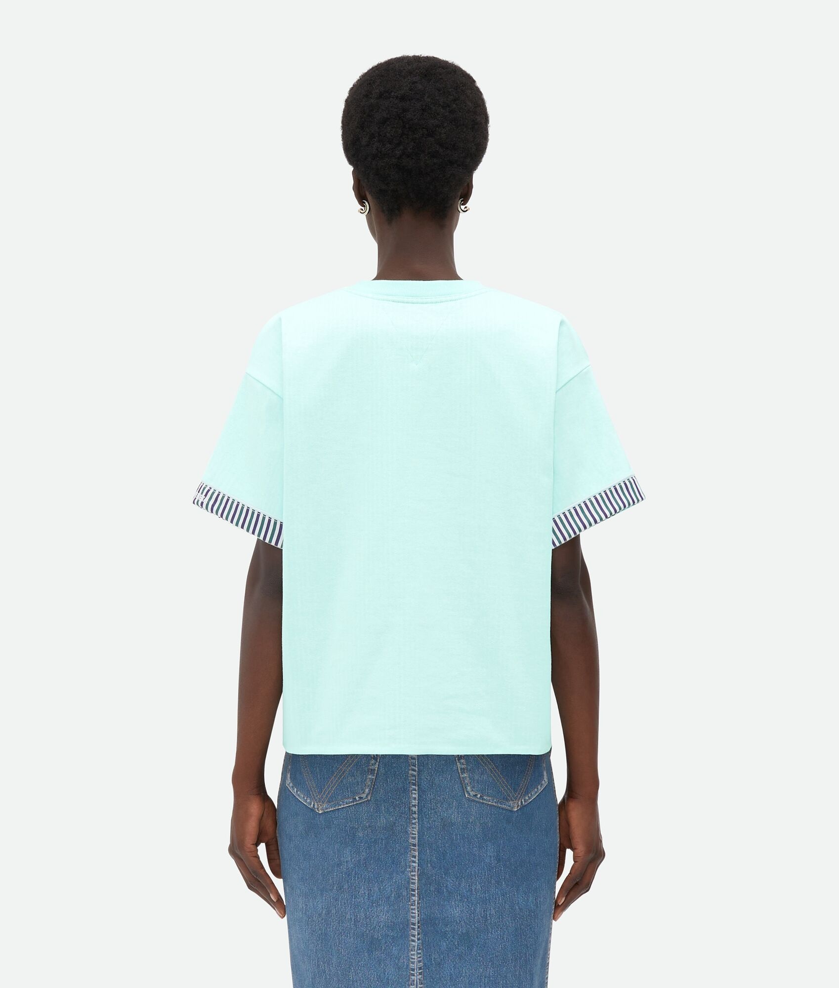 Double Layer Striped Cotton T-Shirt - 3