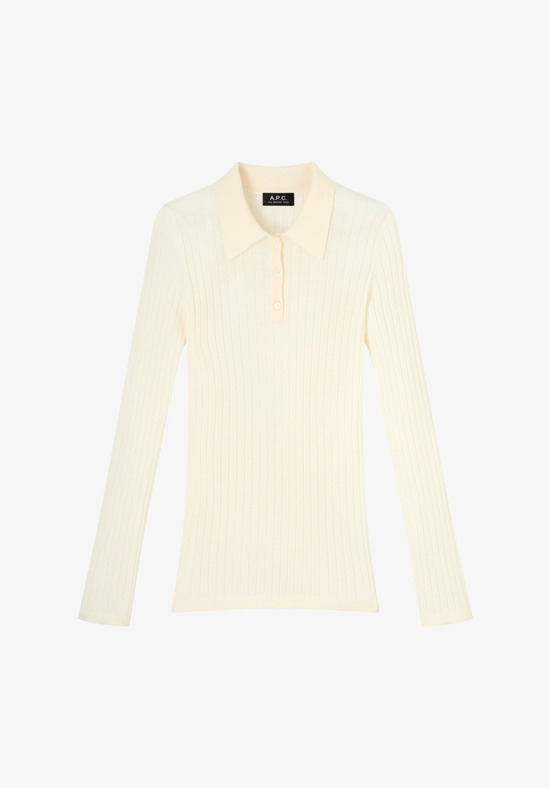 NARROW-RIB SWEATER WITH POLO SHIRT COLLAR 1