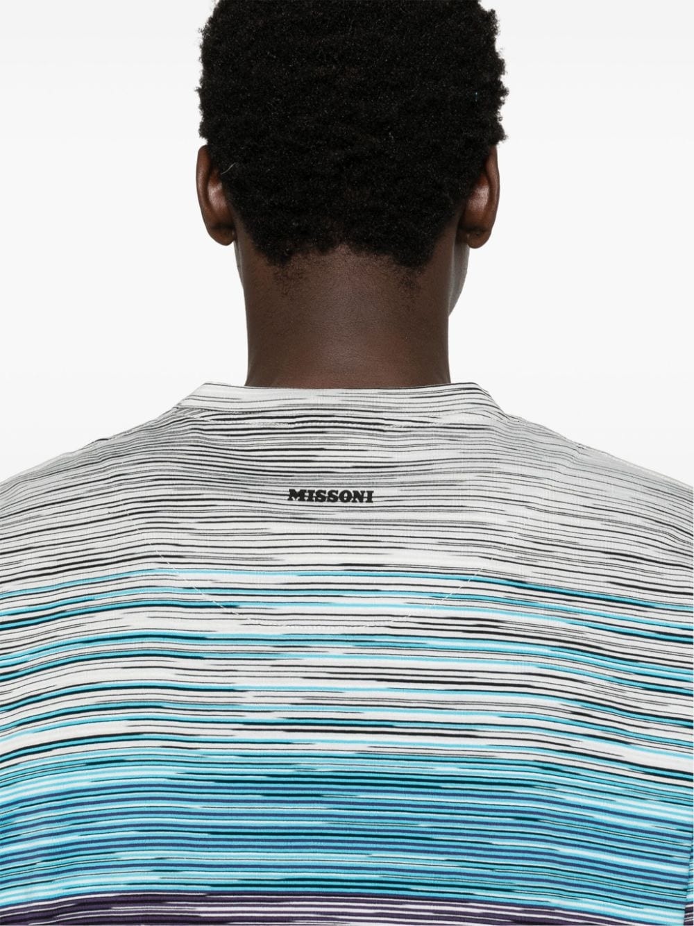 logo-rubberised striped T-shirt - 4