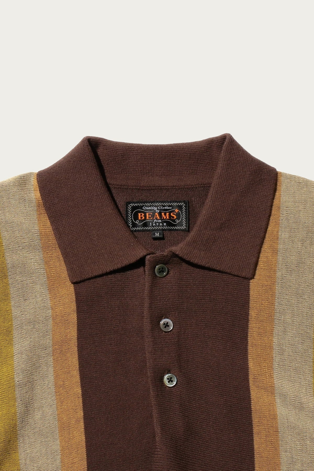 Knit Polo Stripe Argyle - Dark Brown - 2