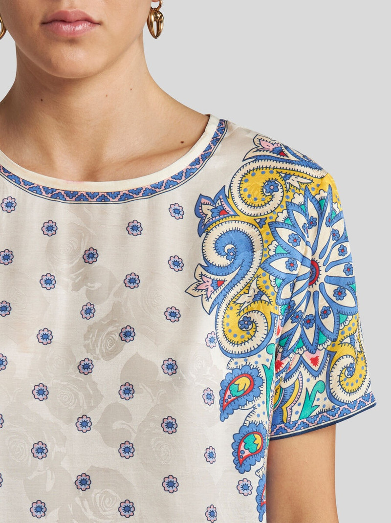 Etro SILK-BLEND T-SHIRT WITH PRINT outlook