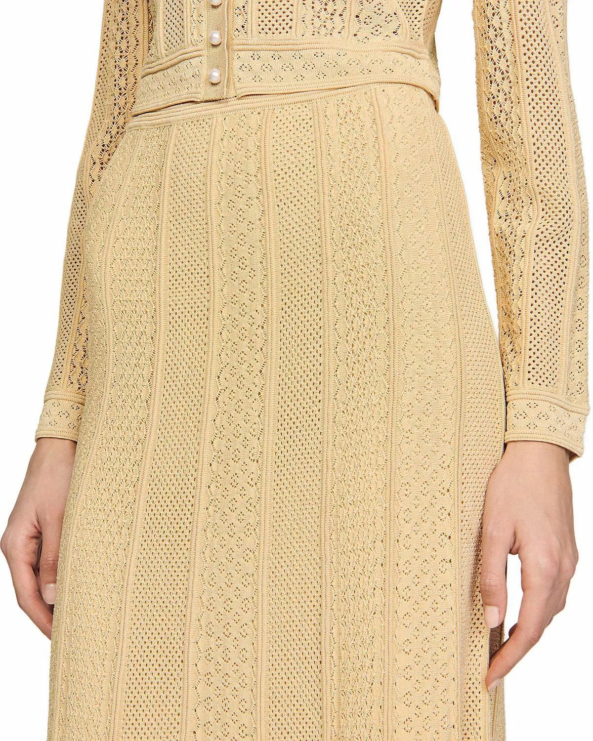 Pointelle Knit Maxi Skirt - 4