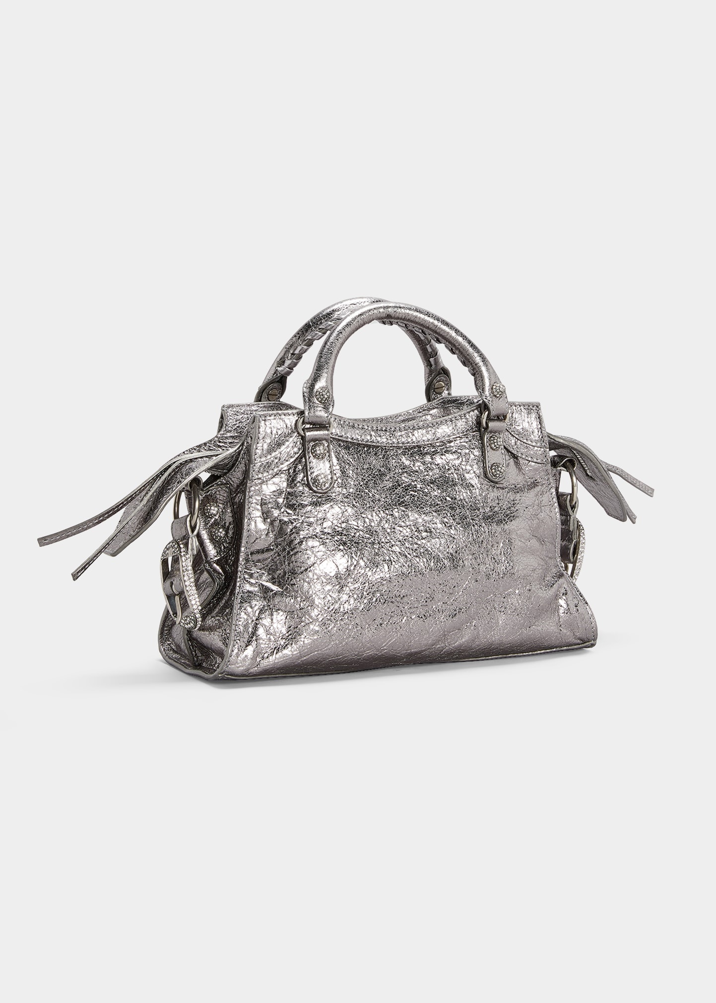 関税・送料込 BALENCIAGA Neo Cagole XS Silver バッグ Neo Cagole XS leather tote bag in silver - Balenciaga