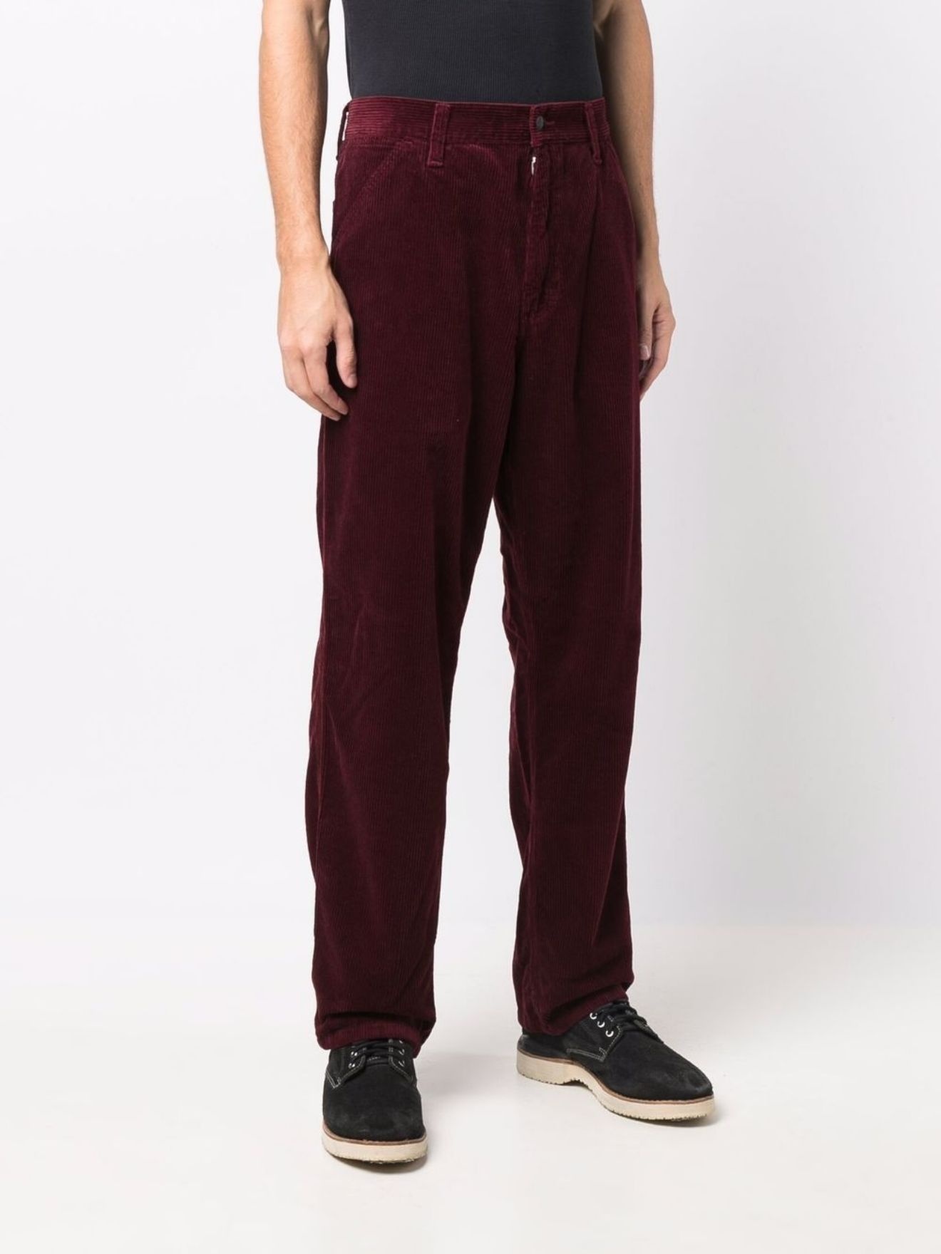 Simple corduroy straight-leg trousers - 3