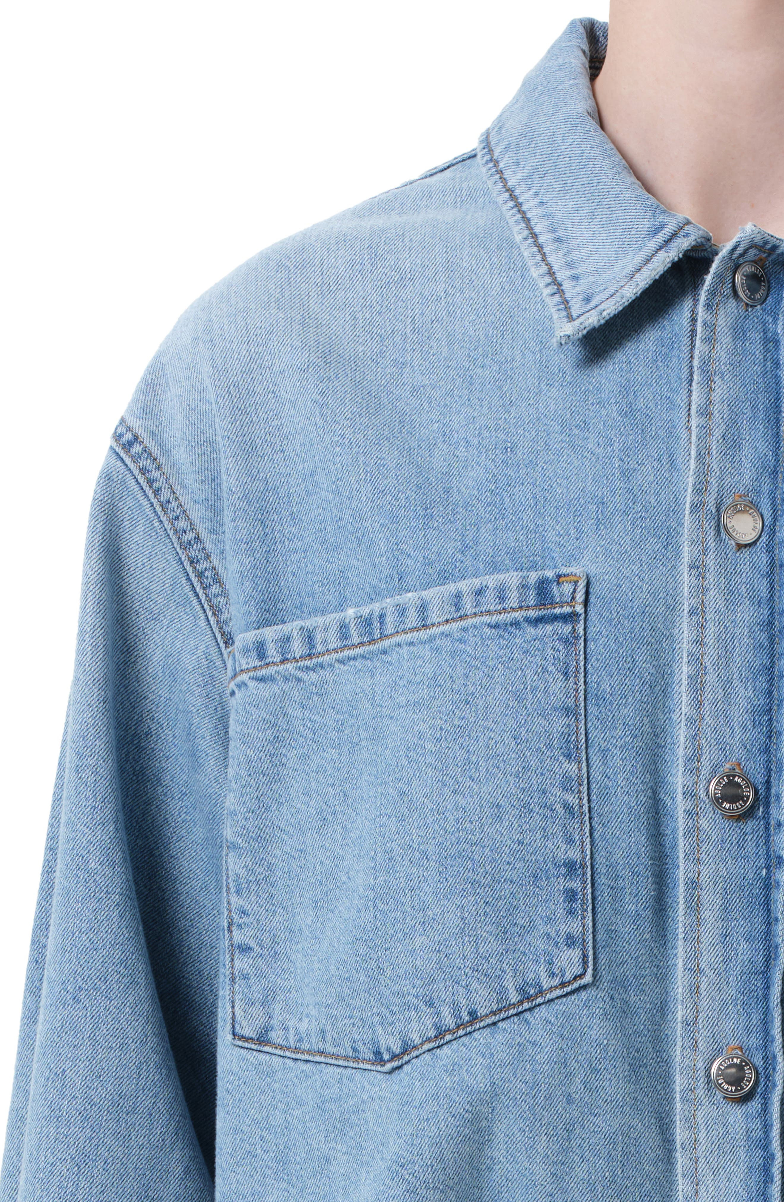 AGOLDE Juna Denim Button-Up Shirt in Interval at Nordstrom - 4