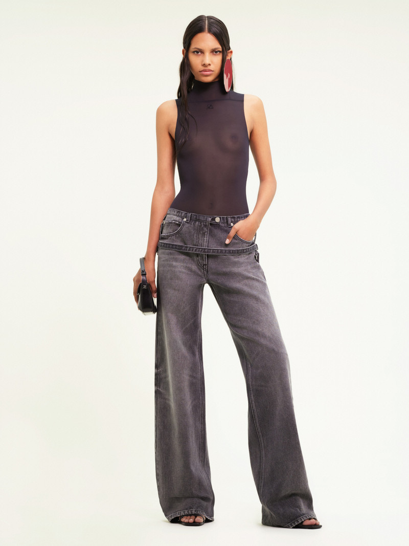 courrèges BAGGY PANTS ONE STRAP STONE DENIM outlook