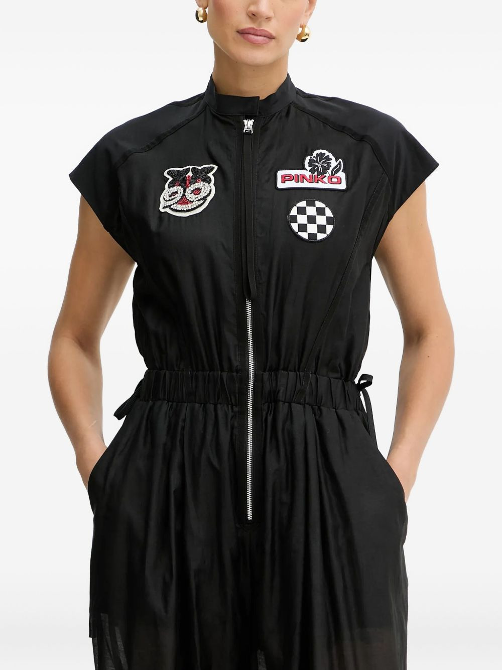embellished zip-front jumpsuit - 2