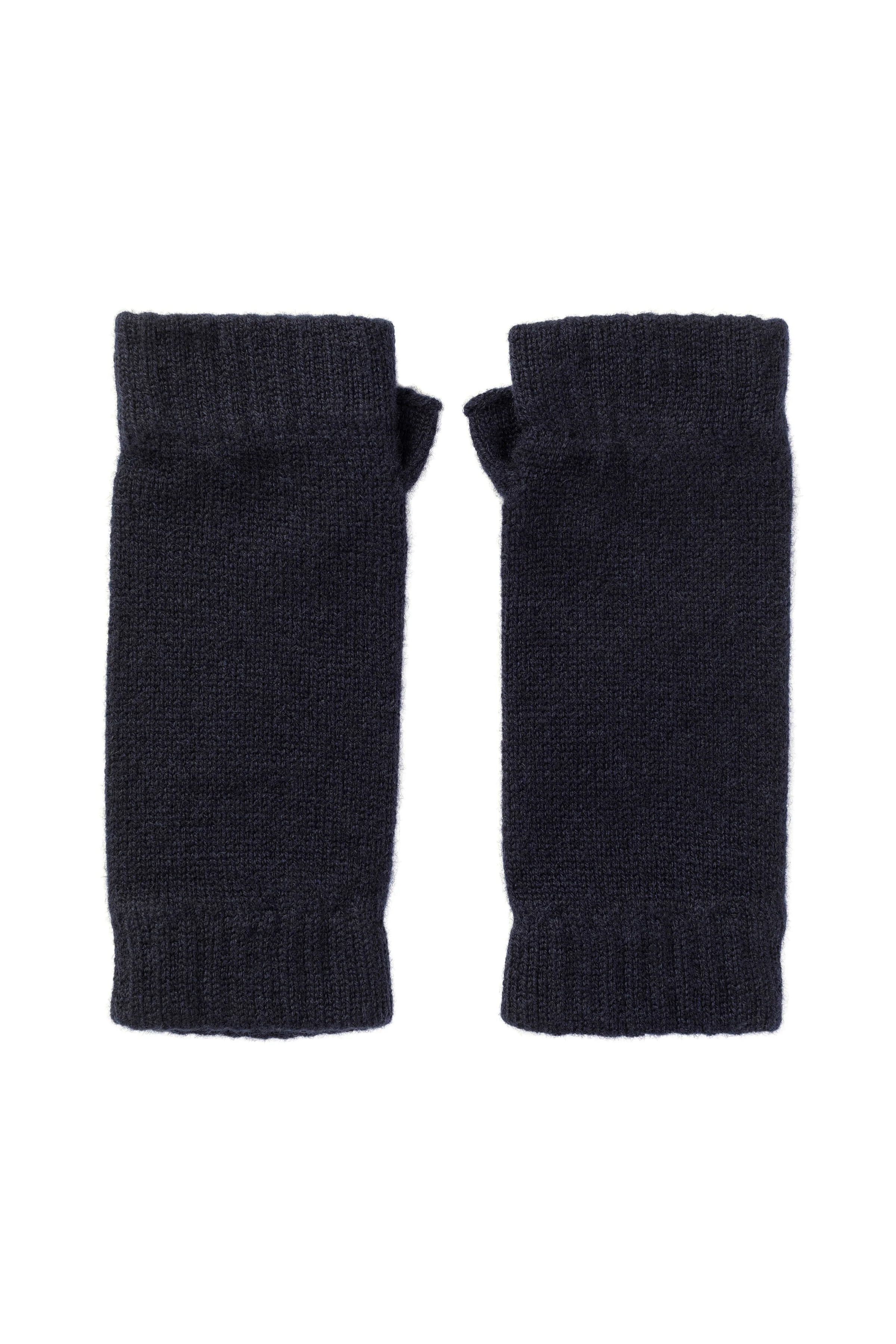 Navy Cashmere Wrist Warmers - 1