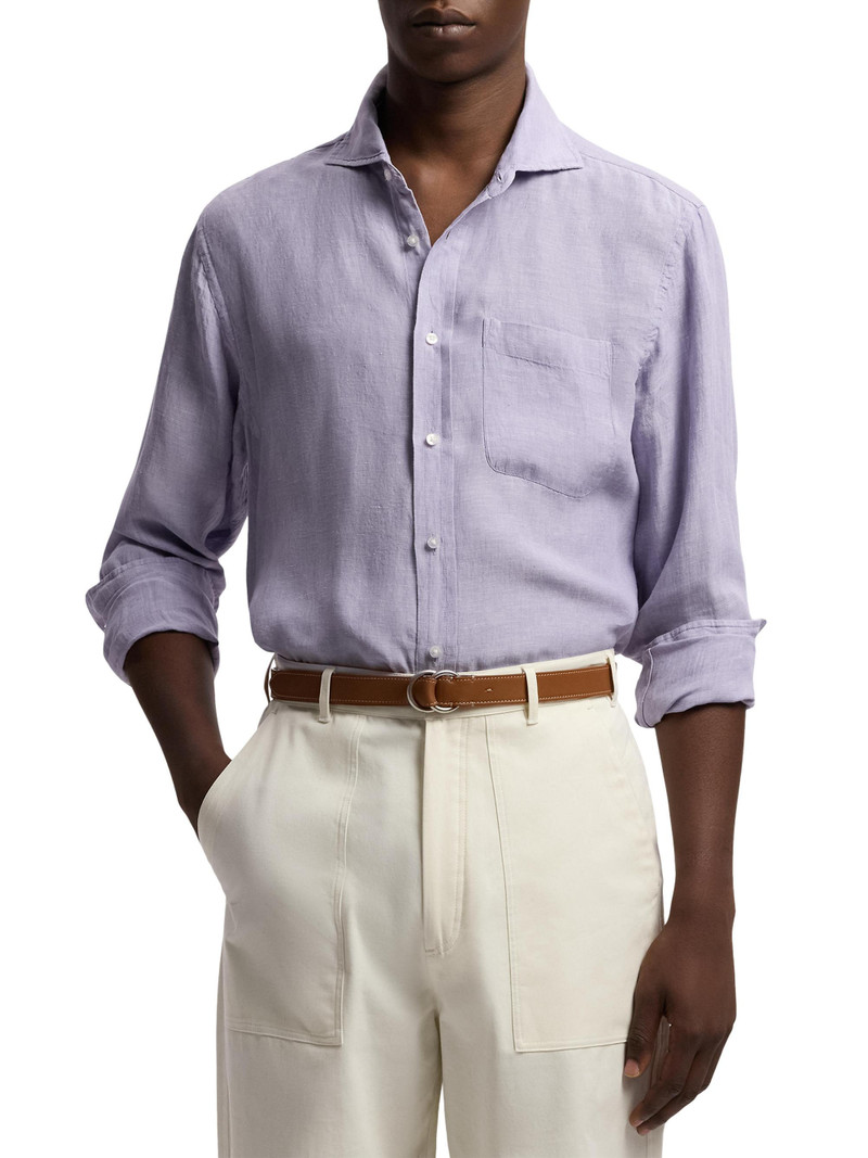 Men's Linen Chambray Shirt - Wisteria Purple 3