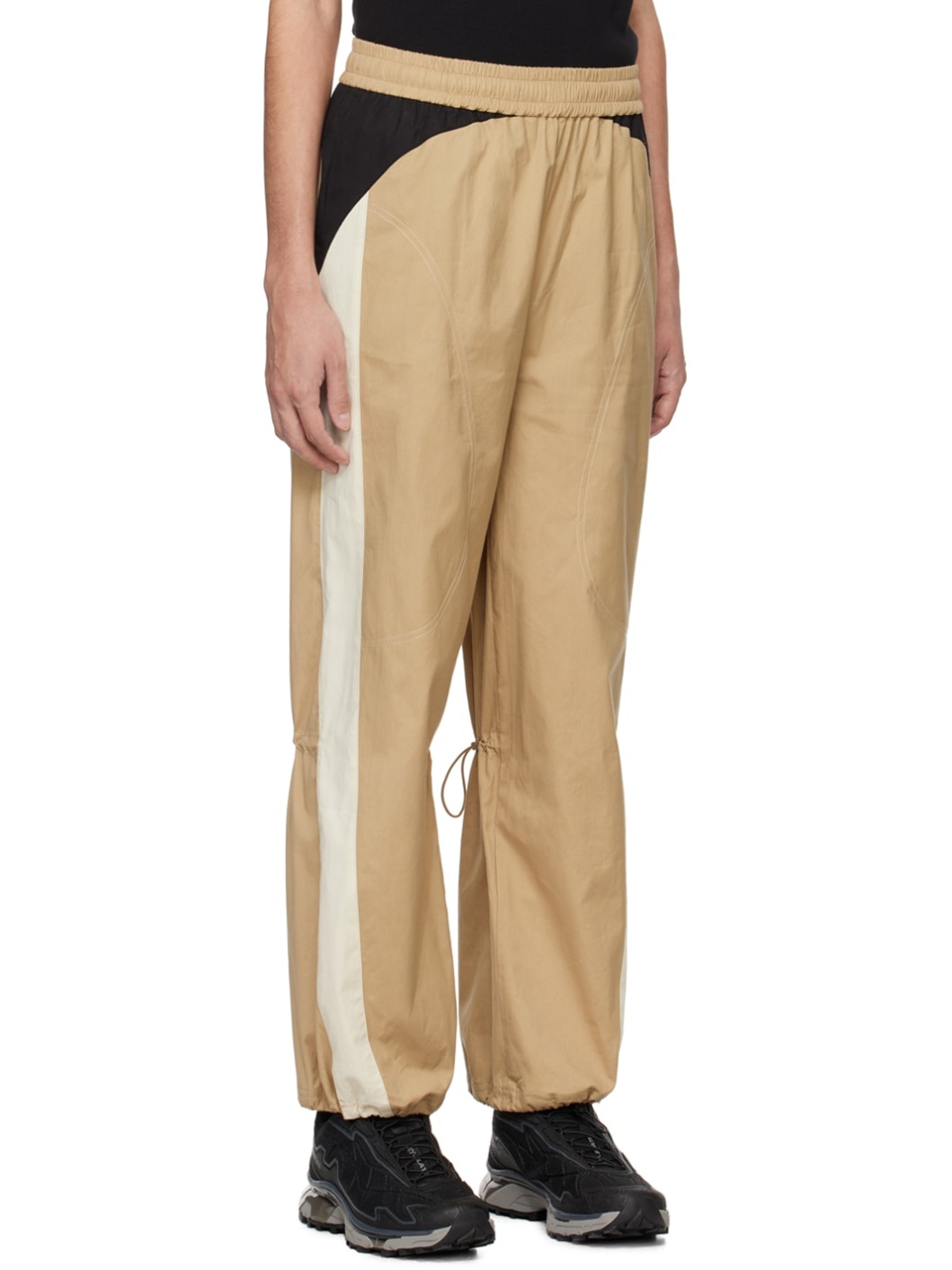 Beige Blocked Trousers - 2