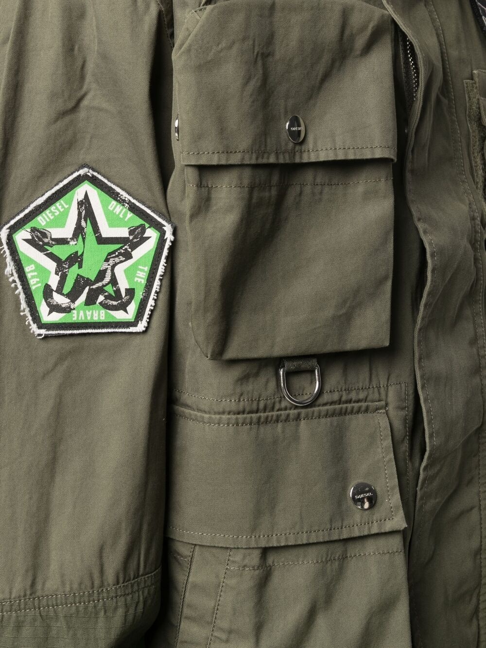 multi-patch military jacket - 5