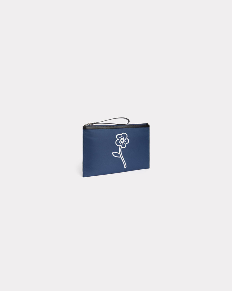 'KENZO Rue Vivienne' embroidered large clutch 1