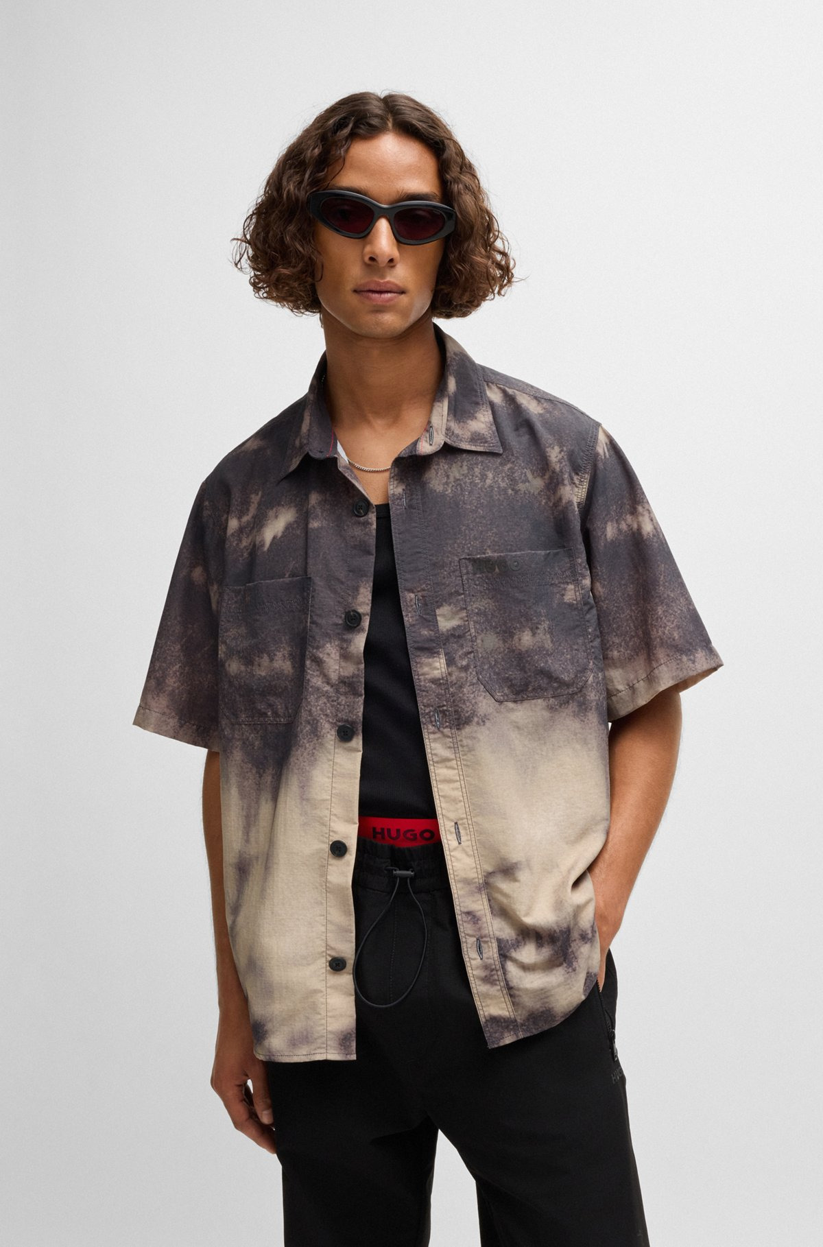 OVERSIZE-FIT SHIRT WITH TIE-DYE PRINT - 2