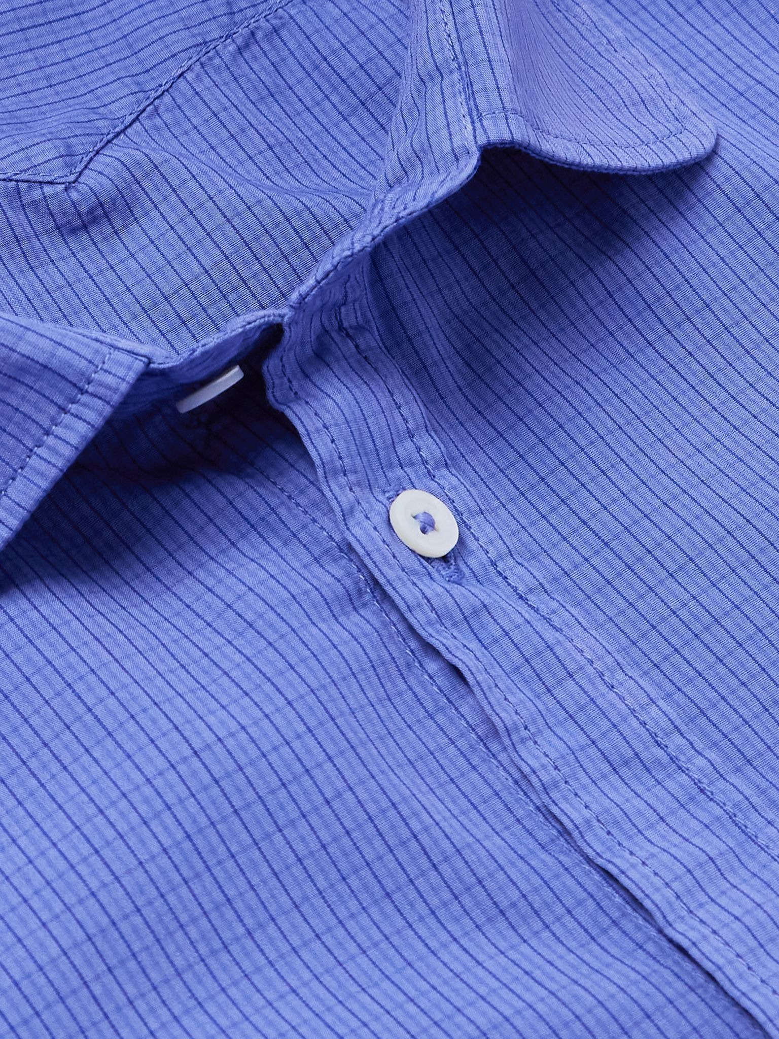 Canary Slim-Fit Checked Cotton-Poplin Shirt Blue - 5
