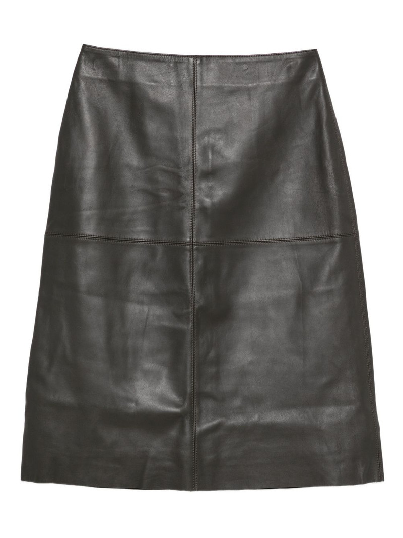 leather A-line skirt 1
