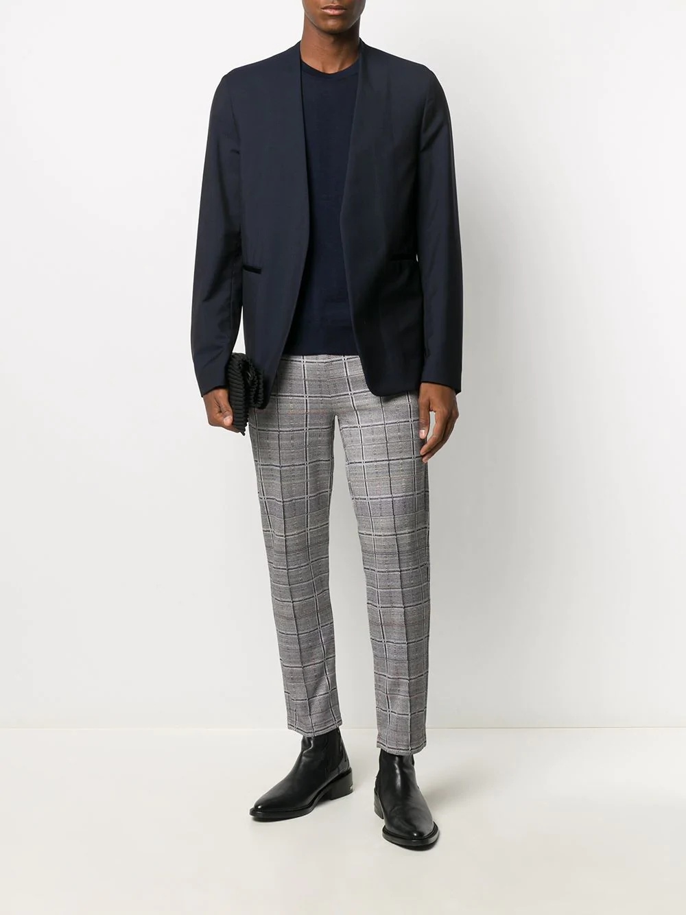 knitted check trousers - 2