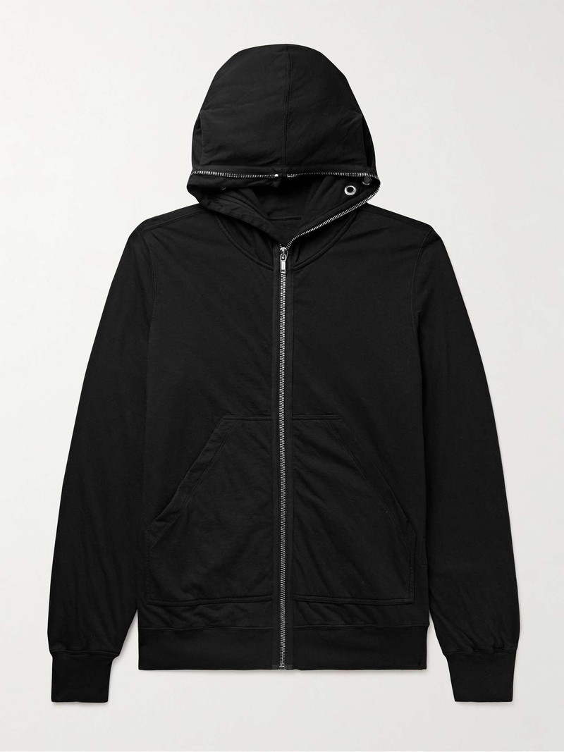 Slim-Fit Cutout Padded Cotton-Jersey Zip-Up Hoodie 1